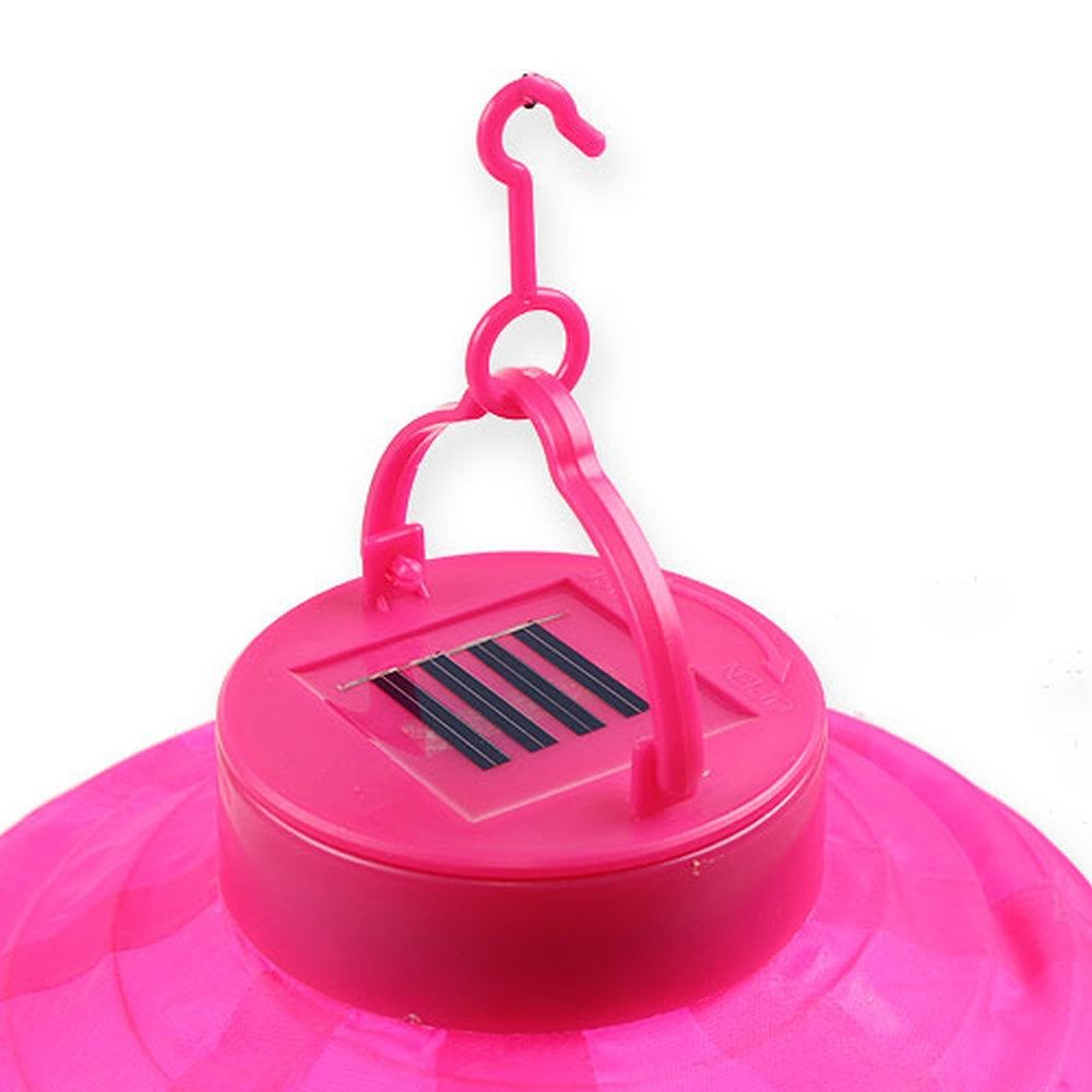 Viana Windlicht Lampion LED Solar Pink günstig online kaufen