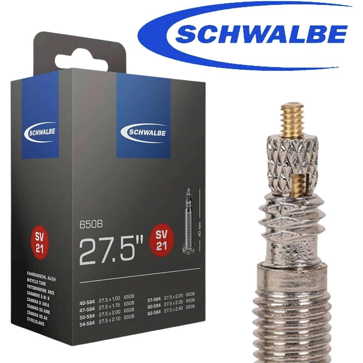 Schwalbe Fahrradschlauch Schwalbe Fahrrad-Schlauch SV21 27,5x1,5-2,4'' 40/60-584 SV40