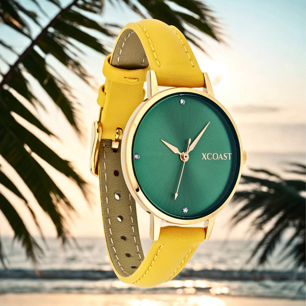 XCOAST Quarzuhr ACAPULCO - Moderne Damenarmbanduhr wassedicht filigran Sommerlook, (Geschenk Uhr Damen, Armbanduhr Damen minimalistisch), Schmale Analoguhr für Damen Quarzuhr »Moderne Damenarmbanduhr