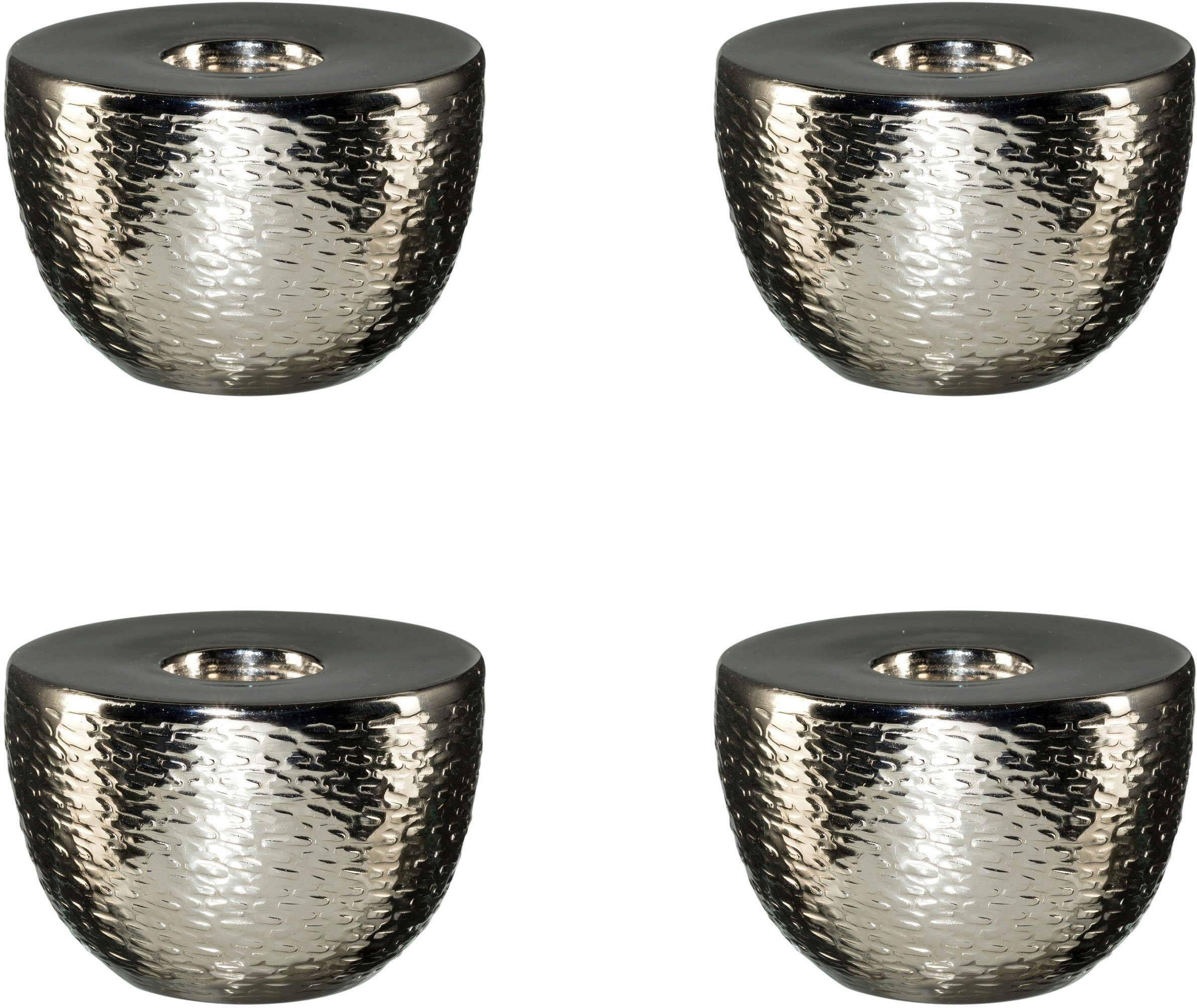 Creativ Teelichthalter 10 (4 Effekt, schimmerndem ca. cm Set, 4er St), Ø deco mit