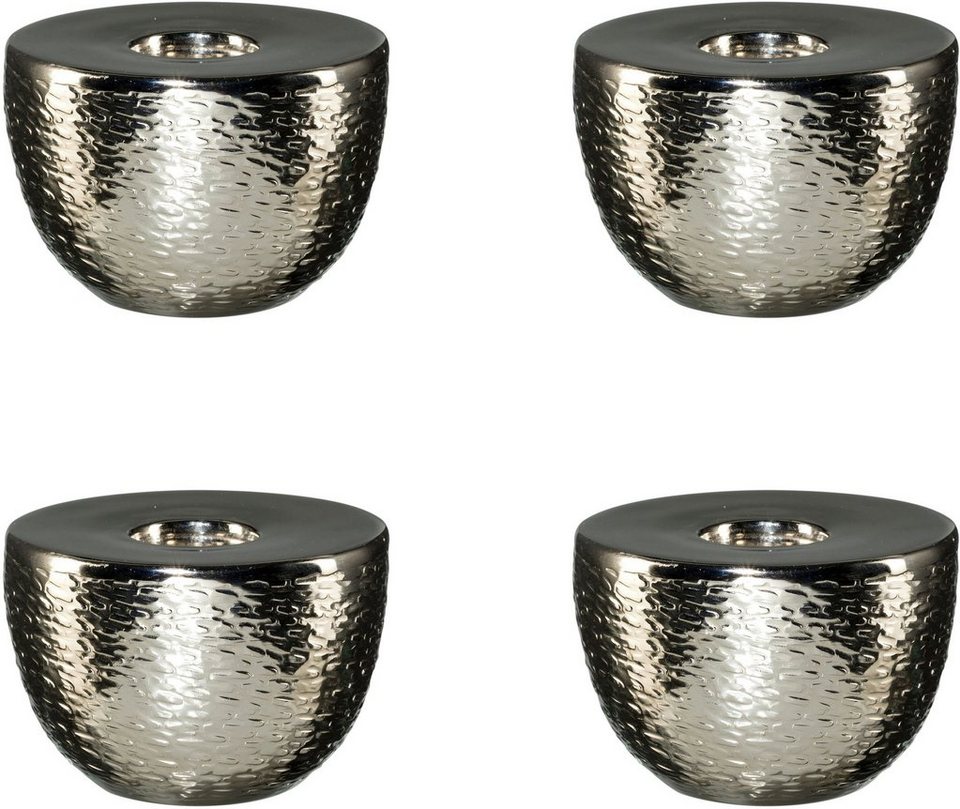 Creativ deco Teelichthalter (4 St), mit schimmerndem Effekt, 4er Set, Ø ca.  10 cm