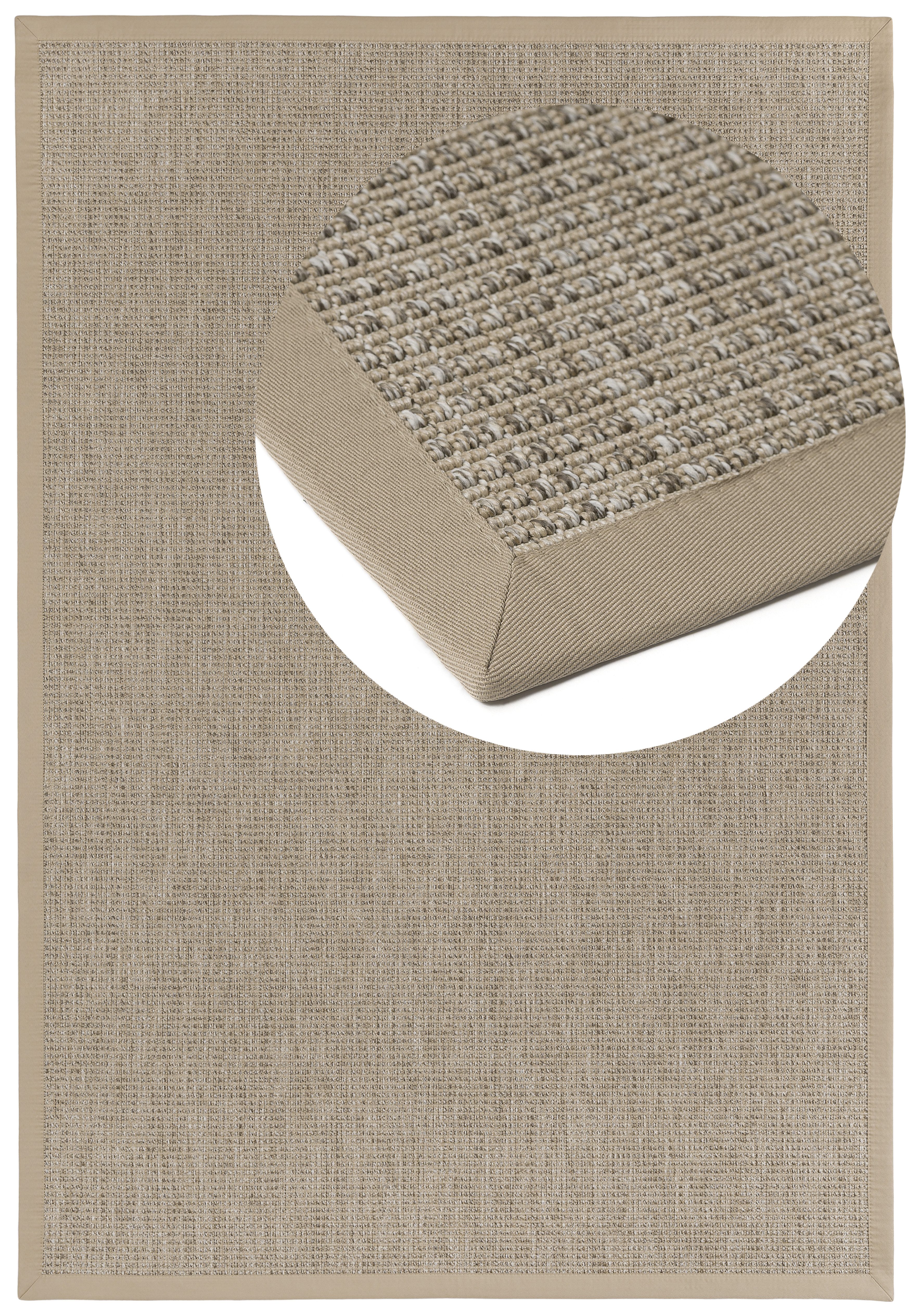 Dekowe Teppich Basic S2 Rustic, rechteckig, Höhe: 10 mm, meliert, Sisaloptik, mit Bordüre, In- und Outdoor geeignet