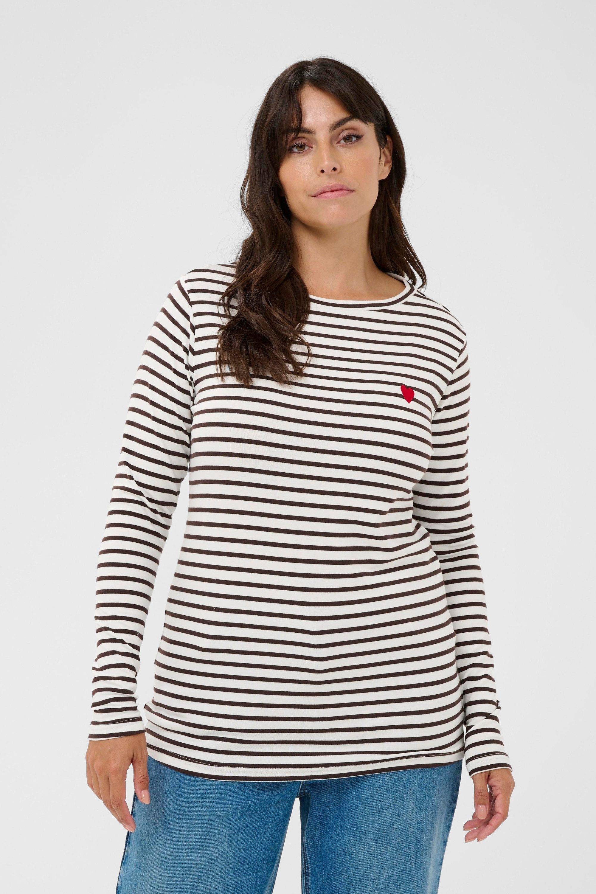 KAFFE Curve Langarmbluse Langarm-Shirt KClia Große Größen