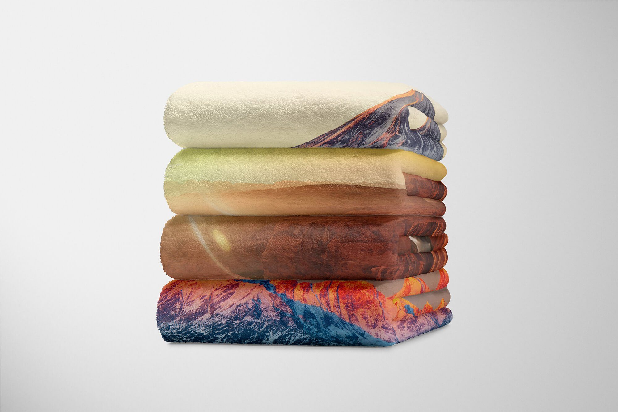 Arizona Saunatuch Handtuch Baumwolle-Polyester-Mix Fluss Handtücher Kuscheldecke Sinus Berge, Fotomotiv Strandhandtuch mit Handtuch (1-St), Art