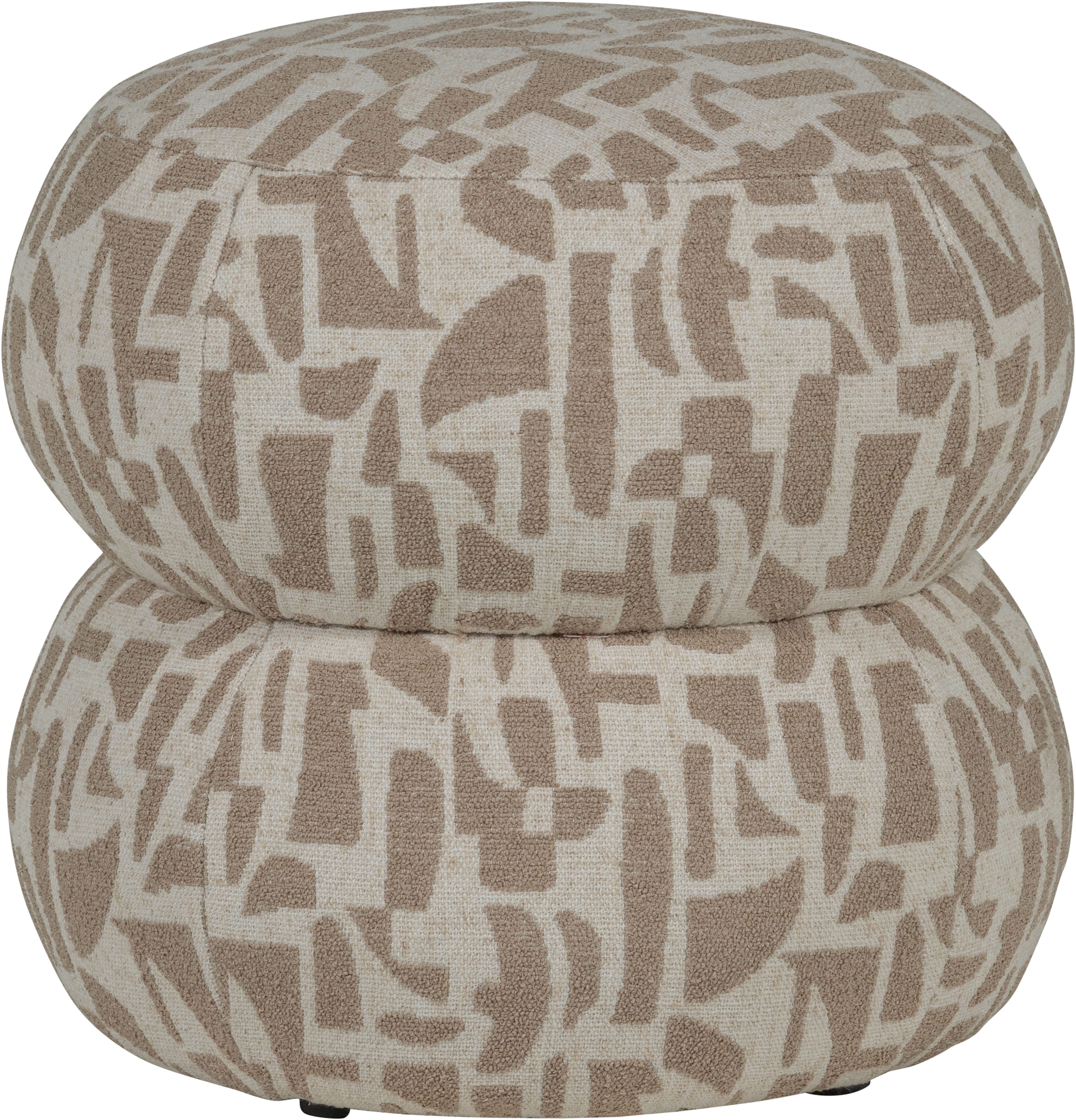 WOOOD Hocker Anic mit Sunny-Gewebtem Bezug, B 43 x T 43 x H 40 cm, Sehr hohe Verschleißfestigkeit, pflegeleicht, montiert geliefert