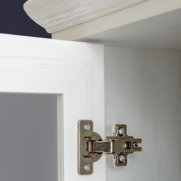 Lomadox Hängeschrank CELAYA-56 Badezimmer im Vintage Landhausstil, Andersen Pine weiß, 48x76x32cm