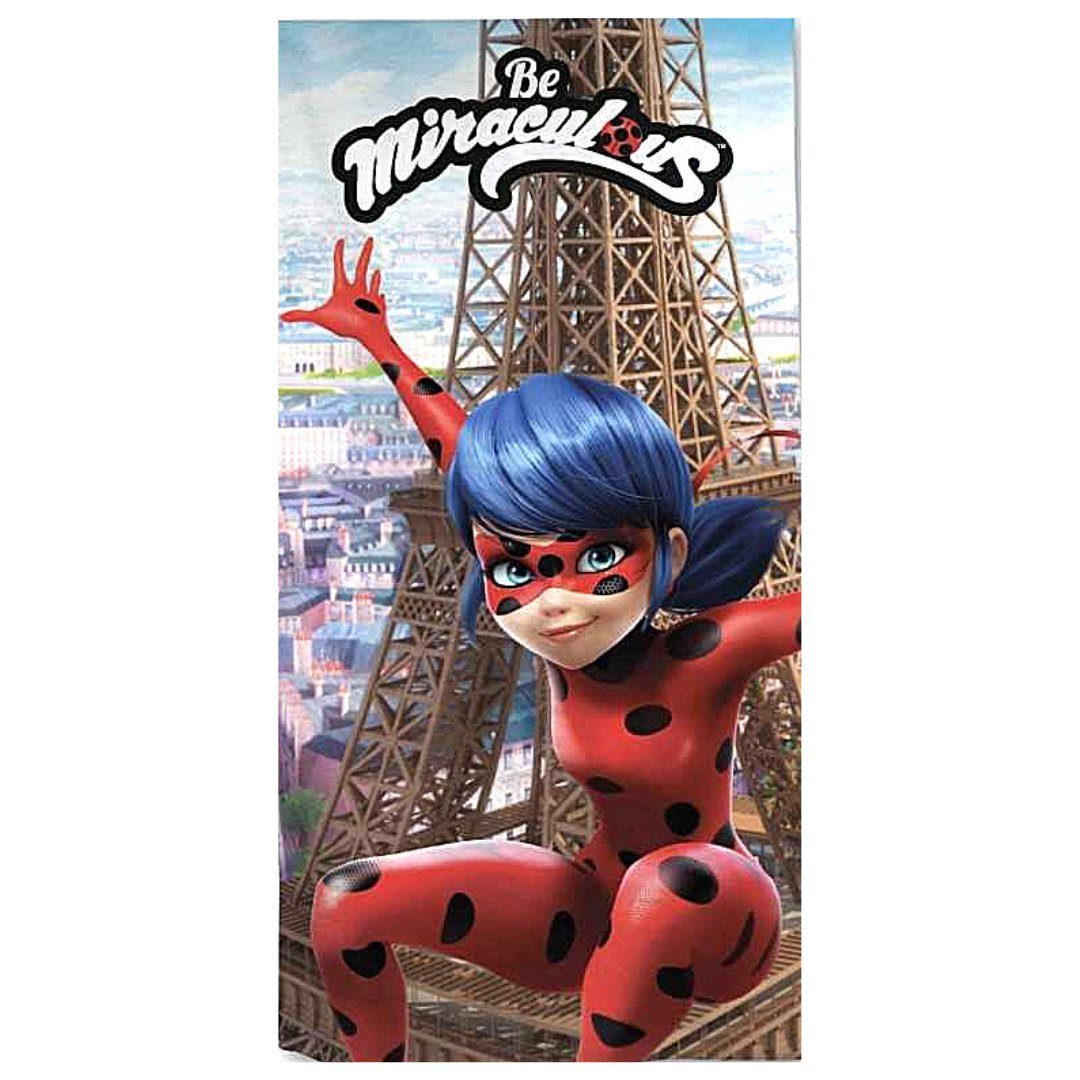 Miraculous - Ladybug Badetuch, Mikrofaser, Mädchen Strandtuch 70 x 140 cm schnelltrockend