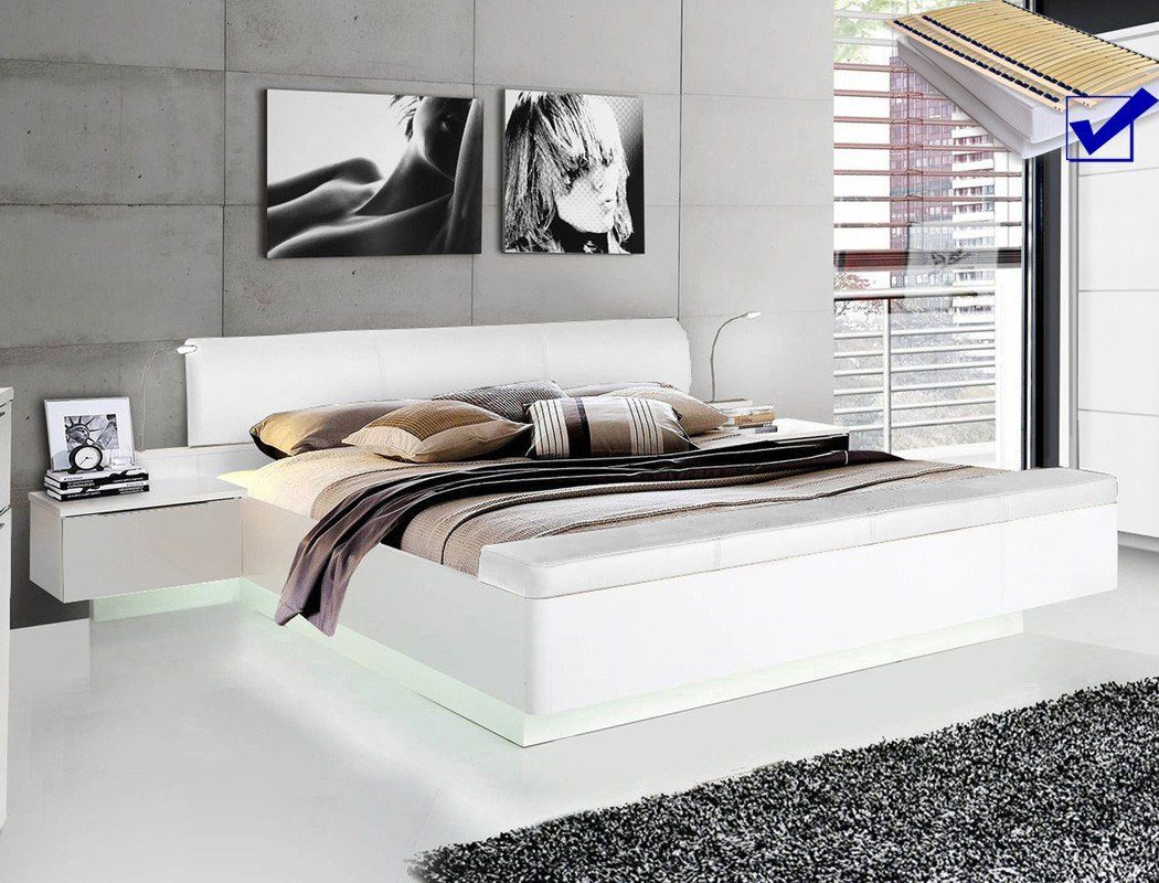expendio Bett »Sophie 1«, weiß 180x200 cm mit Beleuchtung inkl. Lattenrost  und Taschenfederkernmatratze online kaufen | OTTO