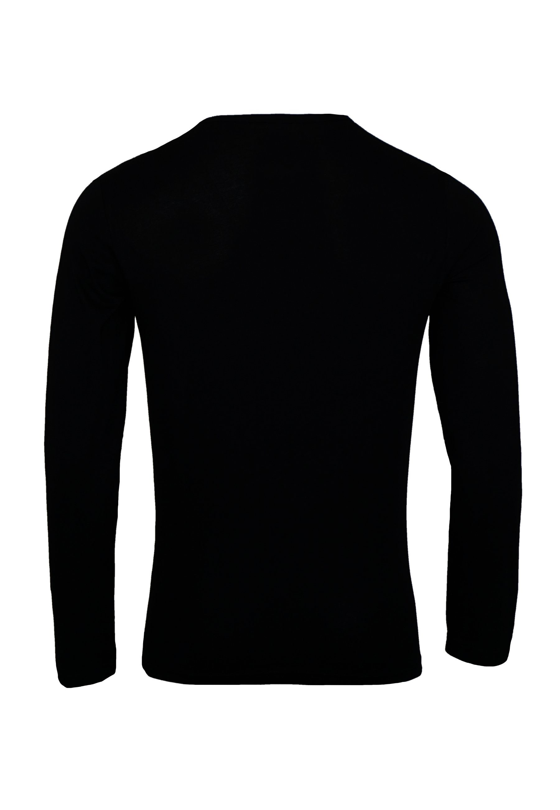 Emporio Shirt Longsleeve Longsleeve Neck Crew Knit (1-tlg) Armani schwarz