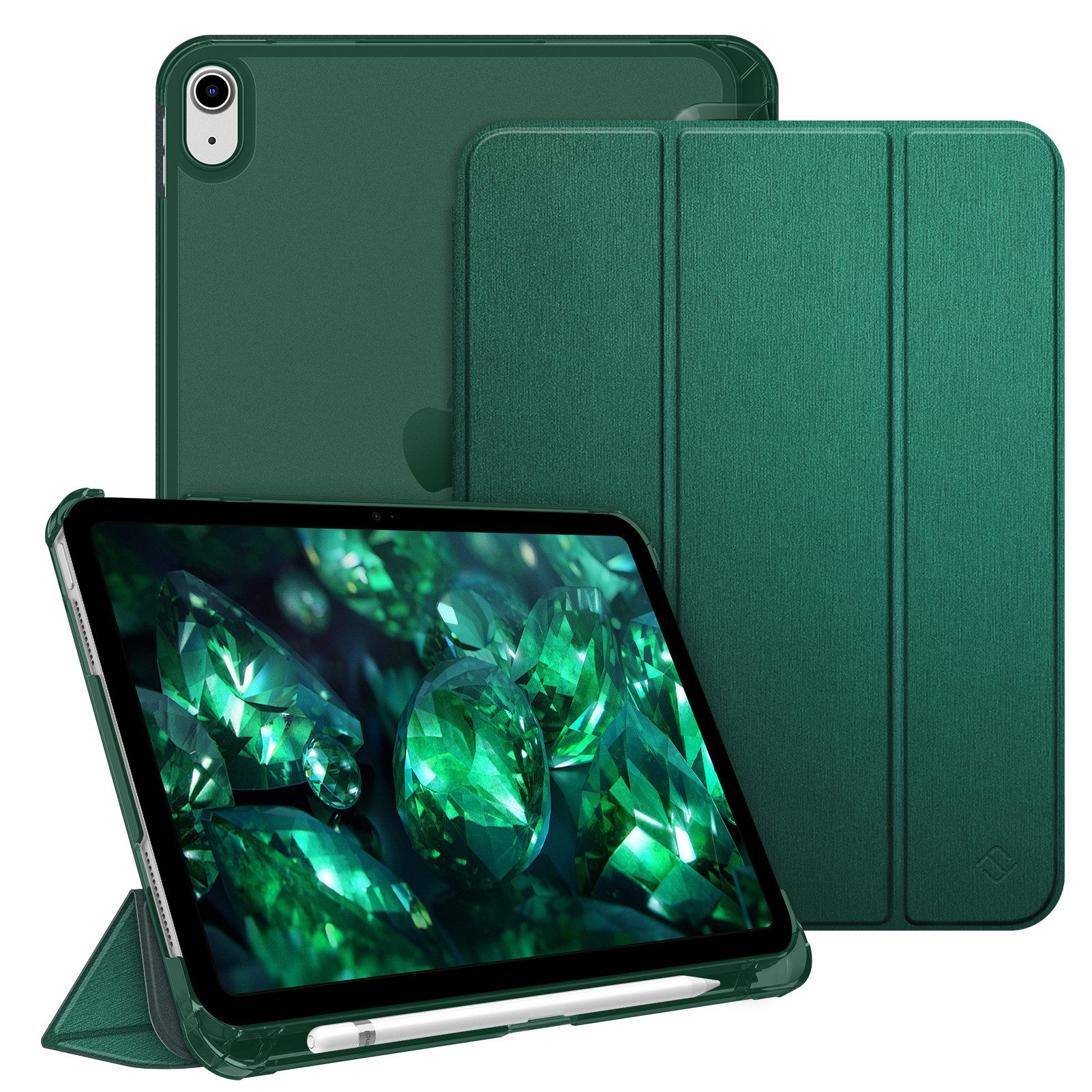 Fintie Tablet-Hülle für iPad 11 Generation 11‘’ 2025 (A16), iPad 10 Generation 10.9'' 2022, ultradünn, mit Stifthalter, transparenter Rückseite, Auto Schlaf/Wach