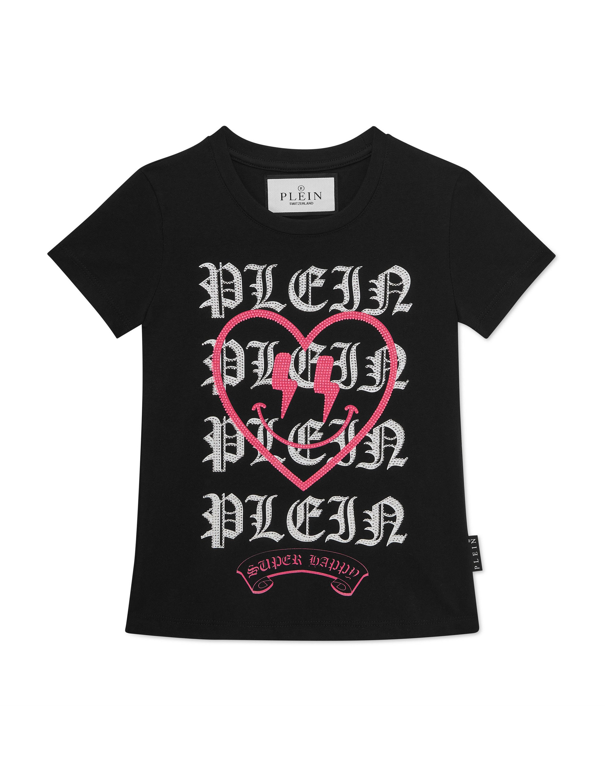 PHILIPP PLEIN T-Shirt Heart Mit Schmucksteinen