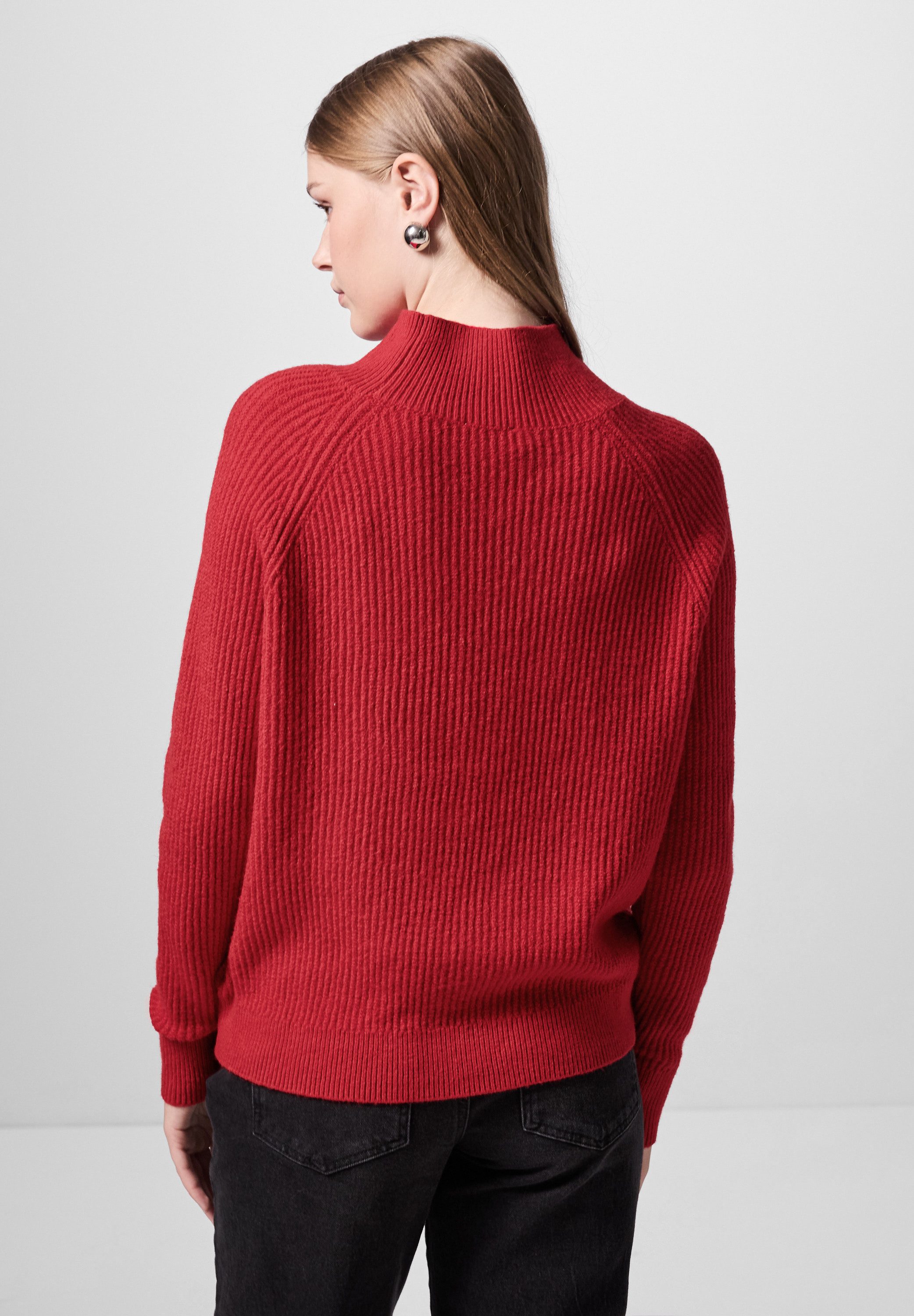 Street One A302538 Maglione Lavorato a Maglia, Crema White Melange, 42 Donna