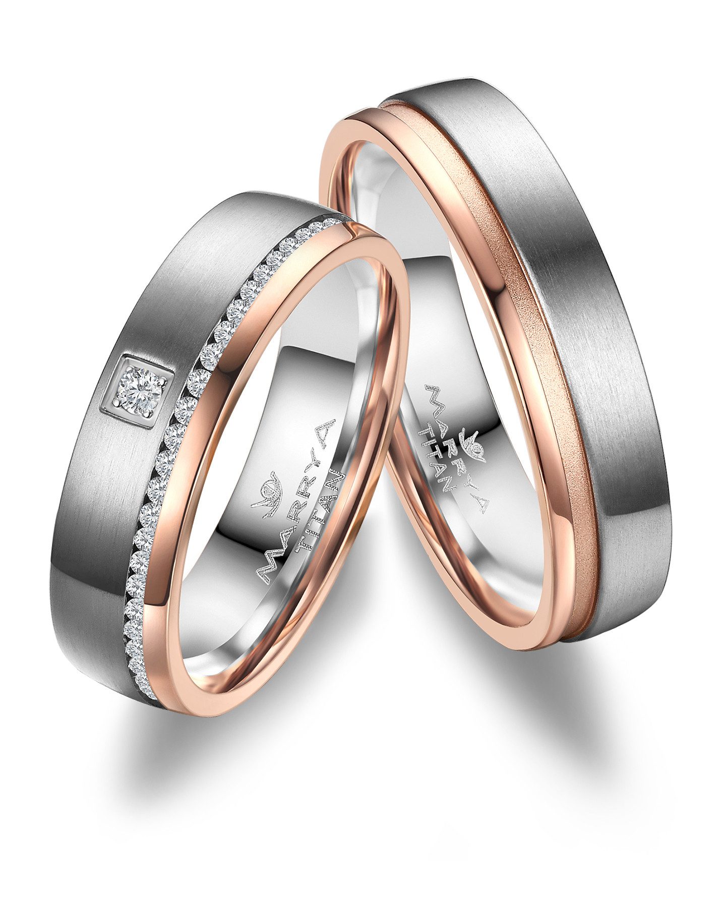 MARRYA Verlobungsring Titan Ringe Trauringe Eheringe Partnerringe