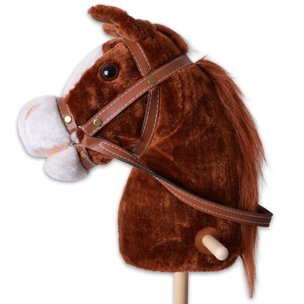 Steckenpferd Steckenpferd Spielpferd Pferd zum Reiten mit Rollen und Sound, (2-teilig), mit Sound Modul