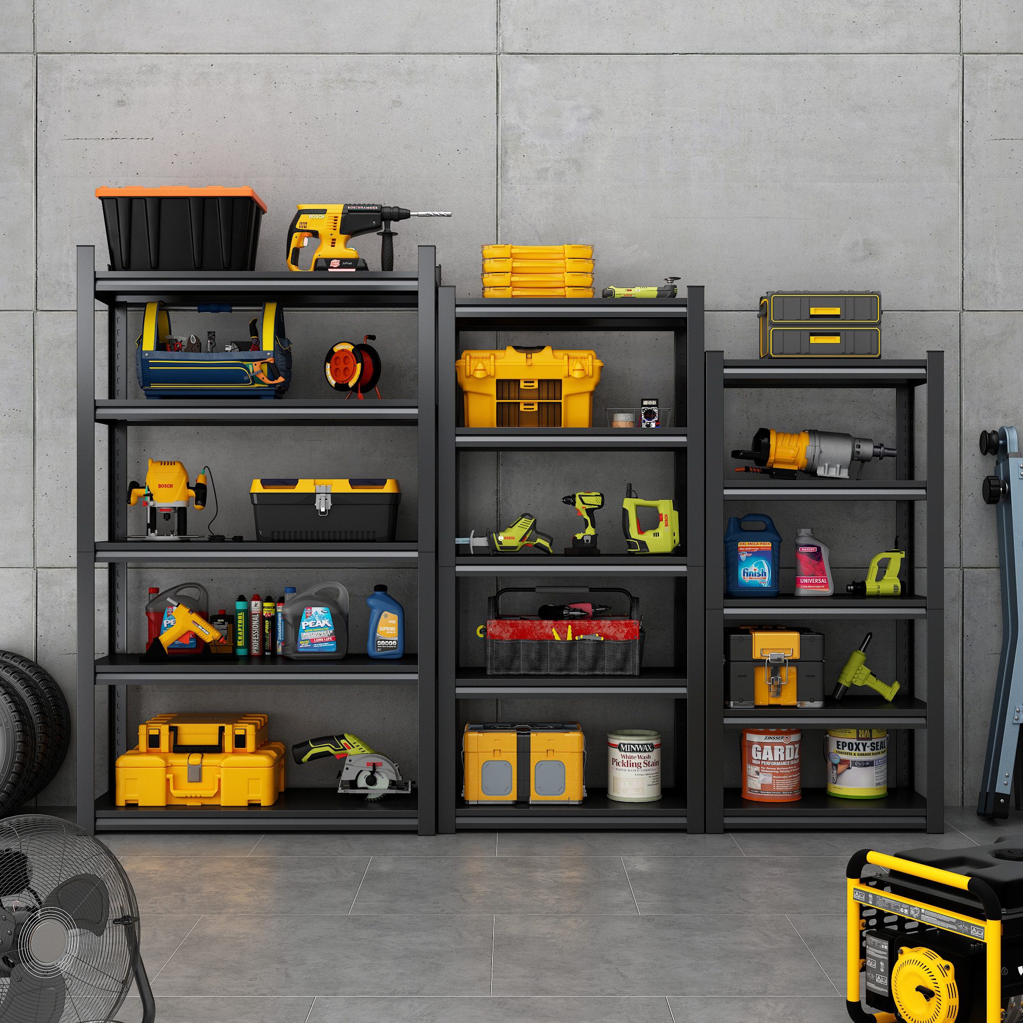 Odikalo Schwerlastregal Steckregal Lagerregal Höhenverstellbar 650 kg mehre günstig online kaufen