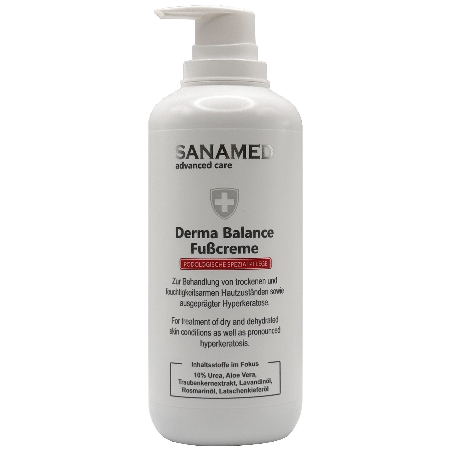 CareMed Products GmbH Fußpflegecreme Sanamed Derma Balance Fußcreme Urea 10% 500ml