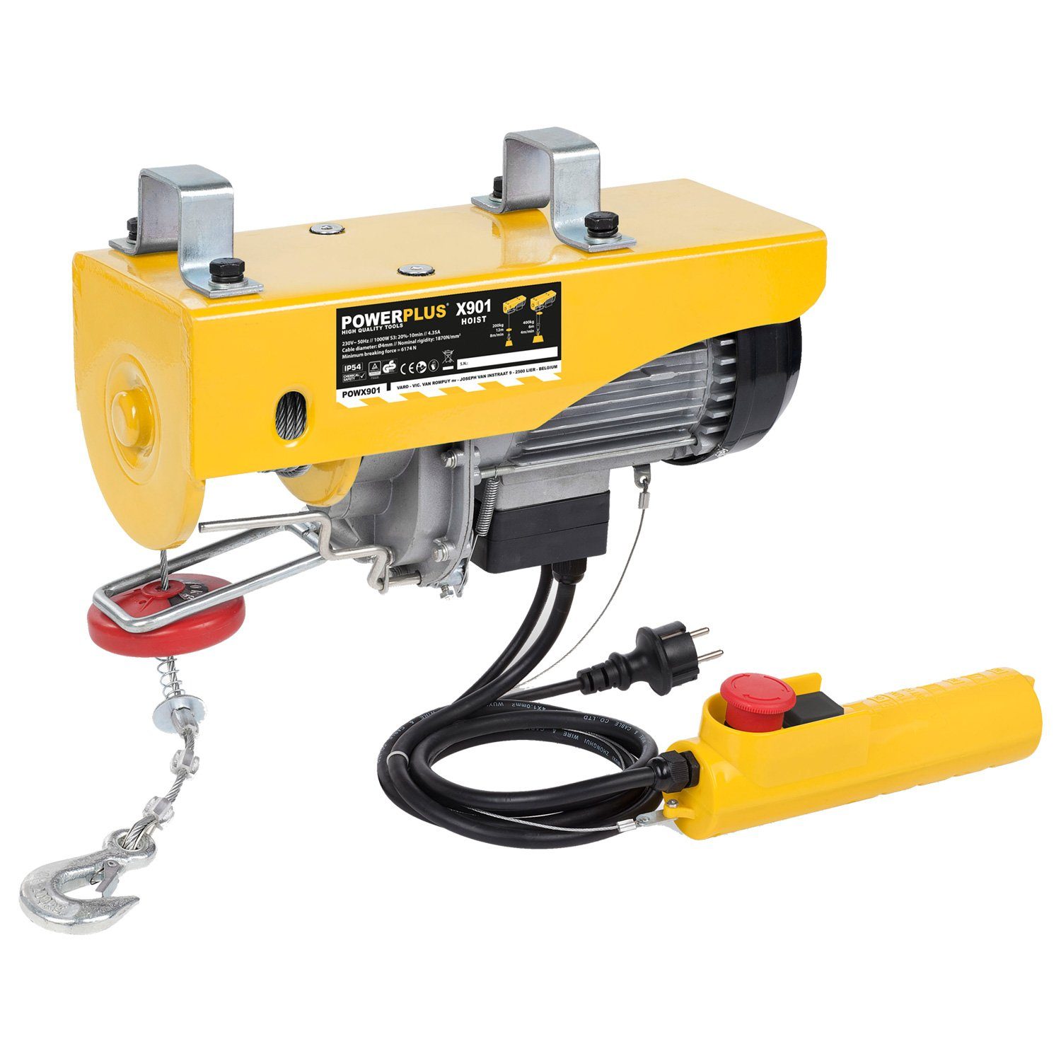 POWERplus Seilwinde elektrische Seilwinde, Elektro-Seilzug