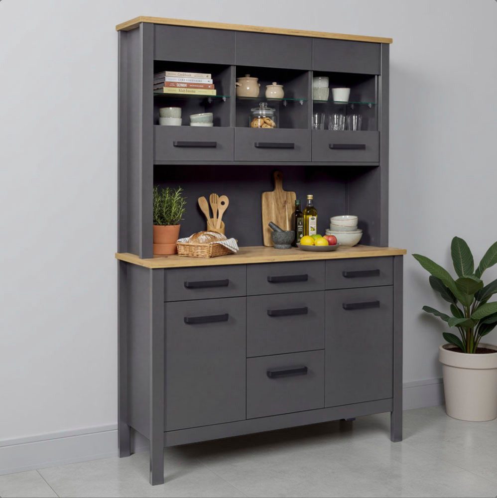 Inter Link Buffet Veneto (1-St) Stauraum-Modul, passend zur Modularen Küche, 130x45x195,5 cm