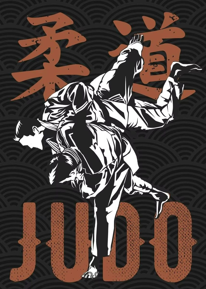 TPFLiving Kunstdruck (OHNE RAHMEN) Poster - Leinwand - Wandbild, Kampfsport-Werbedesign Muay Thai Judo Karate Taekwondo Leinwand (Leinwandbild XXL), Farben: Rot, Schwarz, Weiß, Gelb, Blau - Größe: 20x30cm