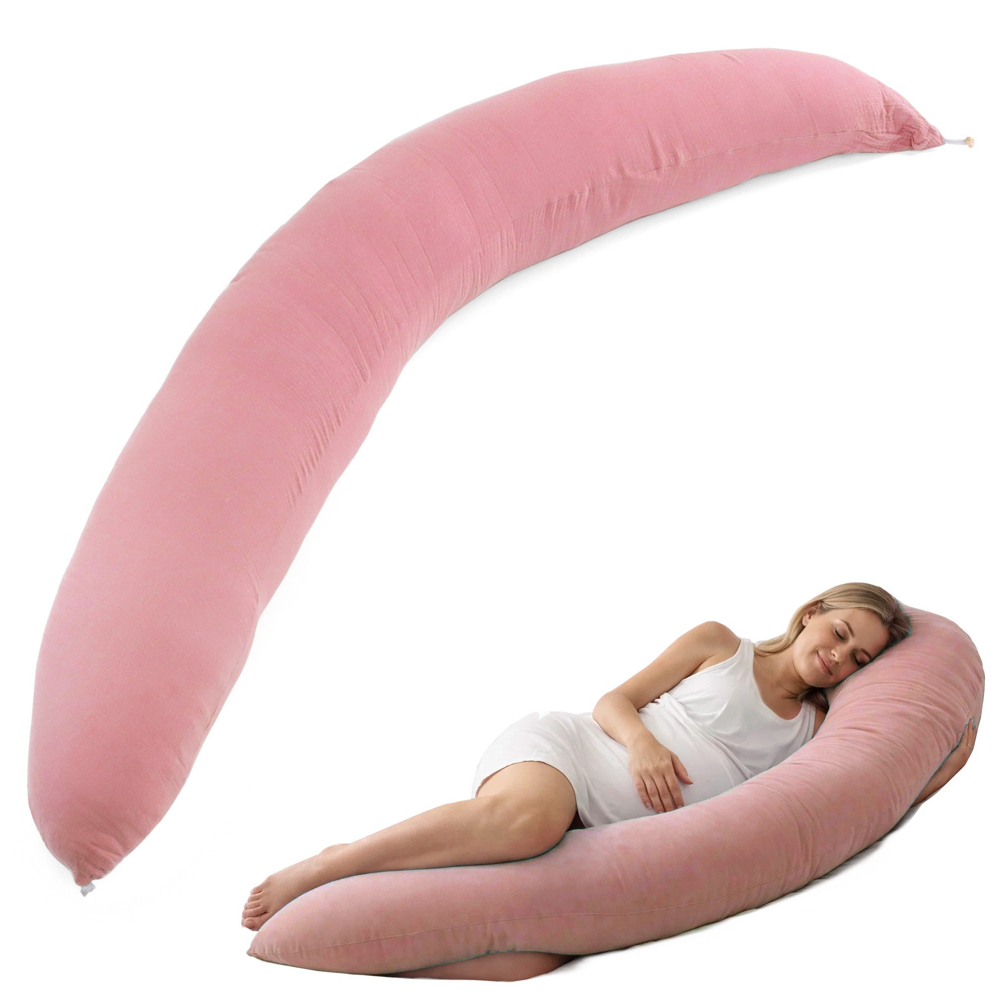 DAITORE Seitenschläferkissen Stillkissen 190 cm x 32 cm XXL Lagerungskissen Schwangerschaftskissen, Seitenschläferkissen Stillkissen, maschinenwaschbarem Bezug