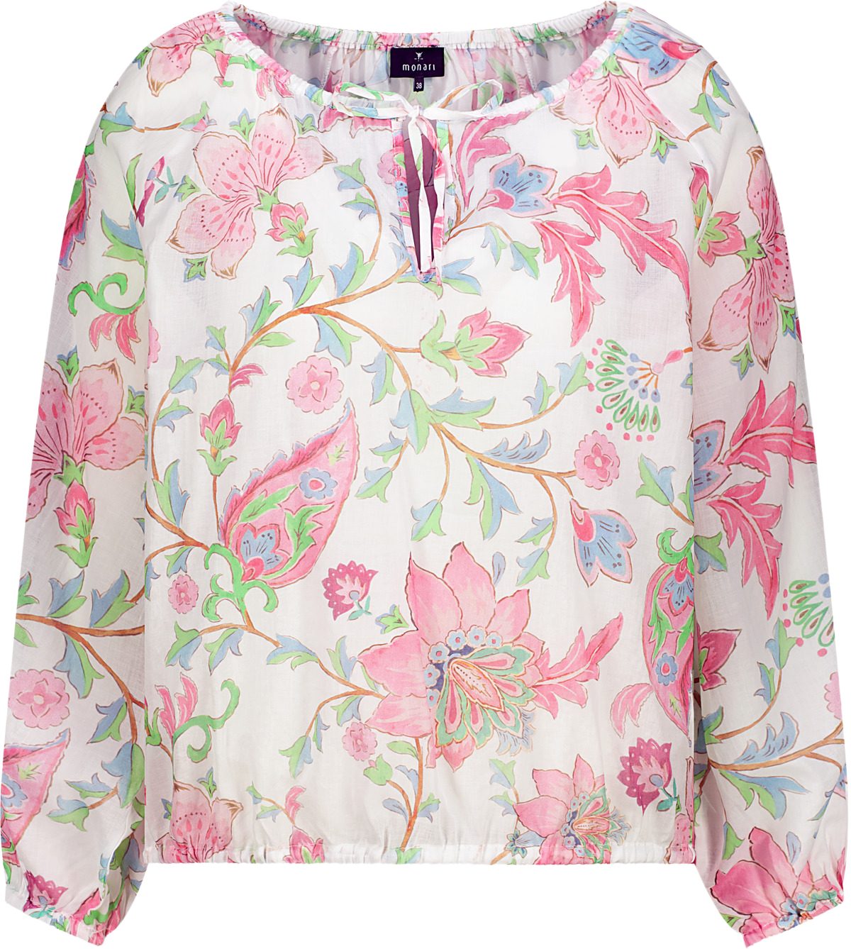 Monari Hemdbluse bunt,Casual,Baumwolle,Floral,V-Ausschnitt,Lang,Regular Fit