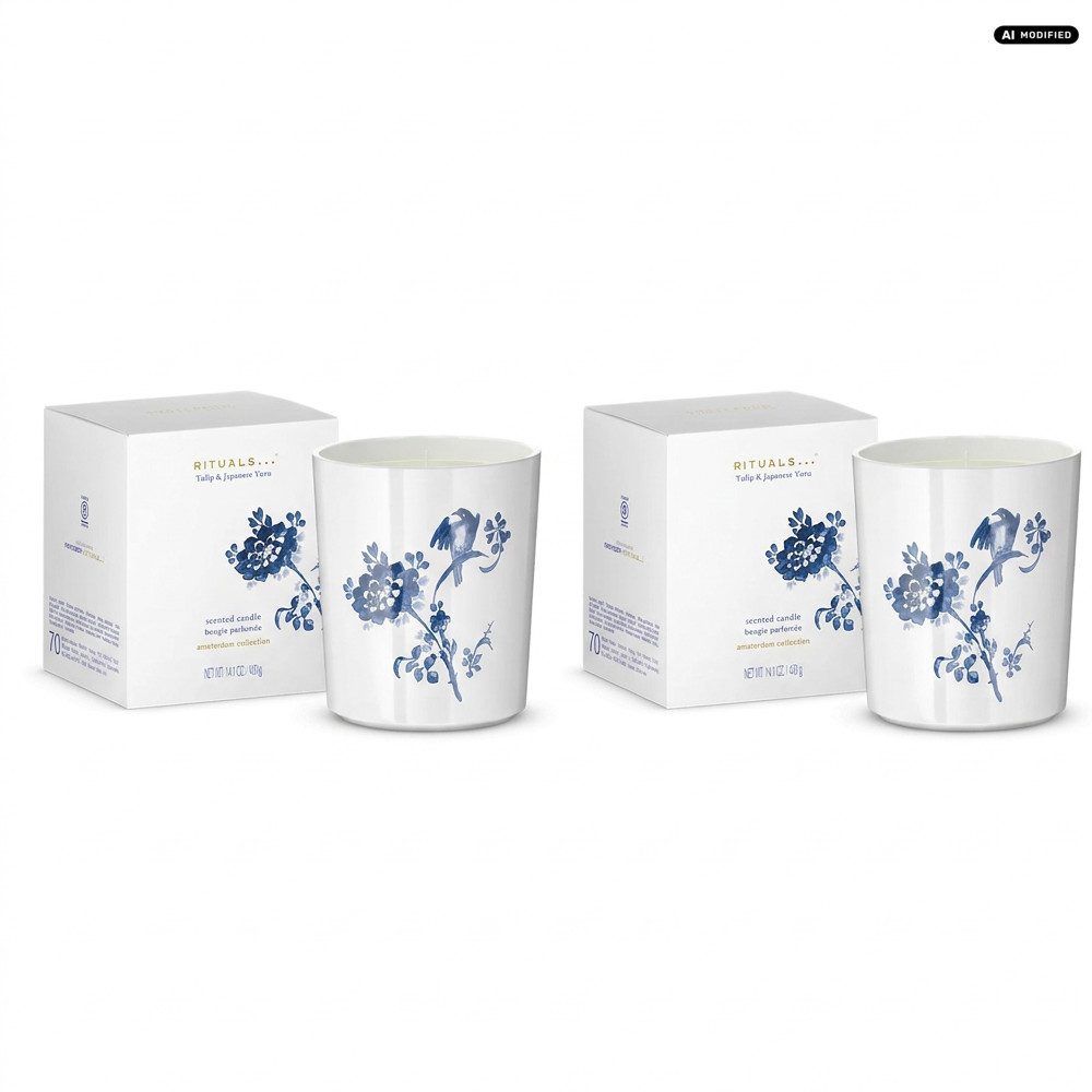 Rituals Duftkerze Rituals Amsterdam Collection Duftkerze 2er Set., Luxuriöse Porzellan-Duftkerzen im Vorteilspack mit langer Brenndauer