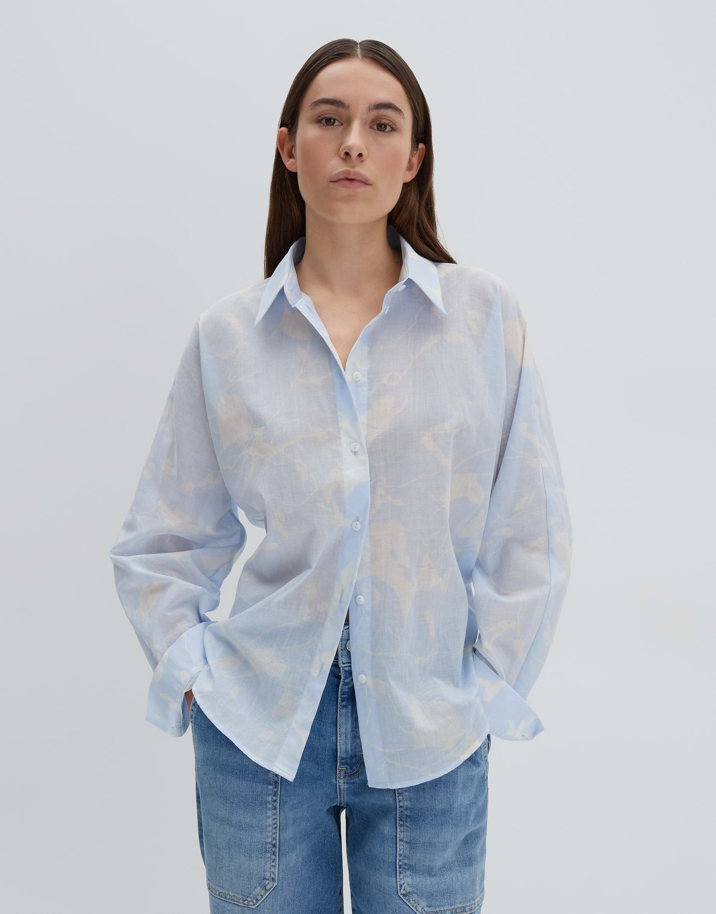 Langarmbluse ZARINE NATURE aus leichtem cotton voile