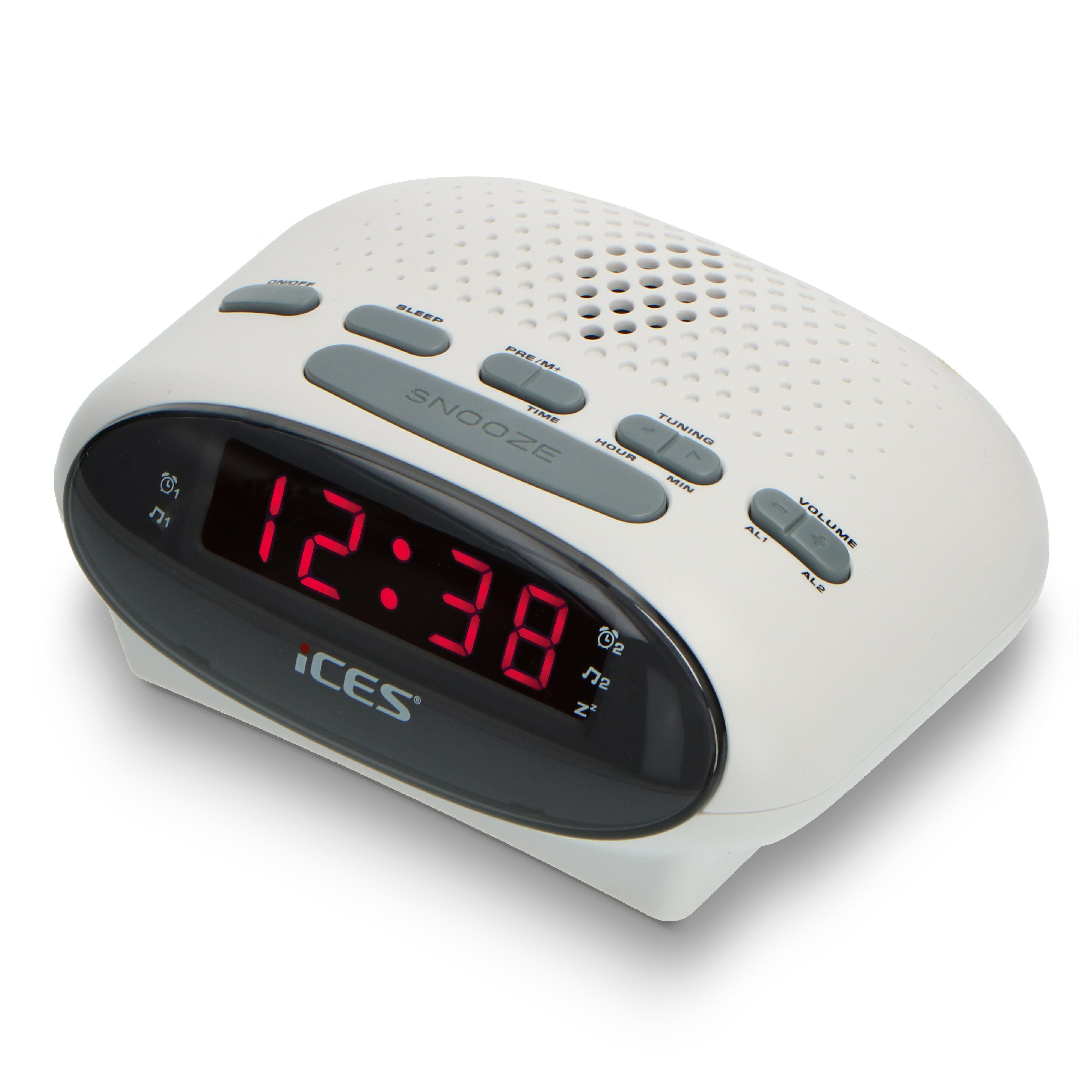 Lenco Radiowecker ICR-210 White modernes Uhrenradio mit LED Display & Batterie, erhältlich in 4 Farben