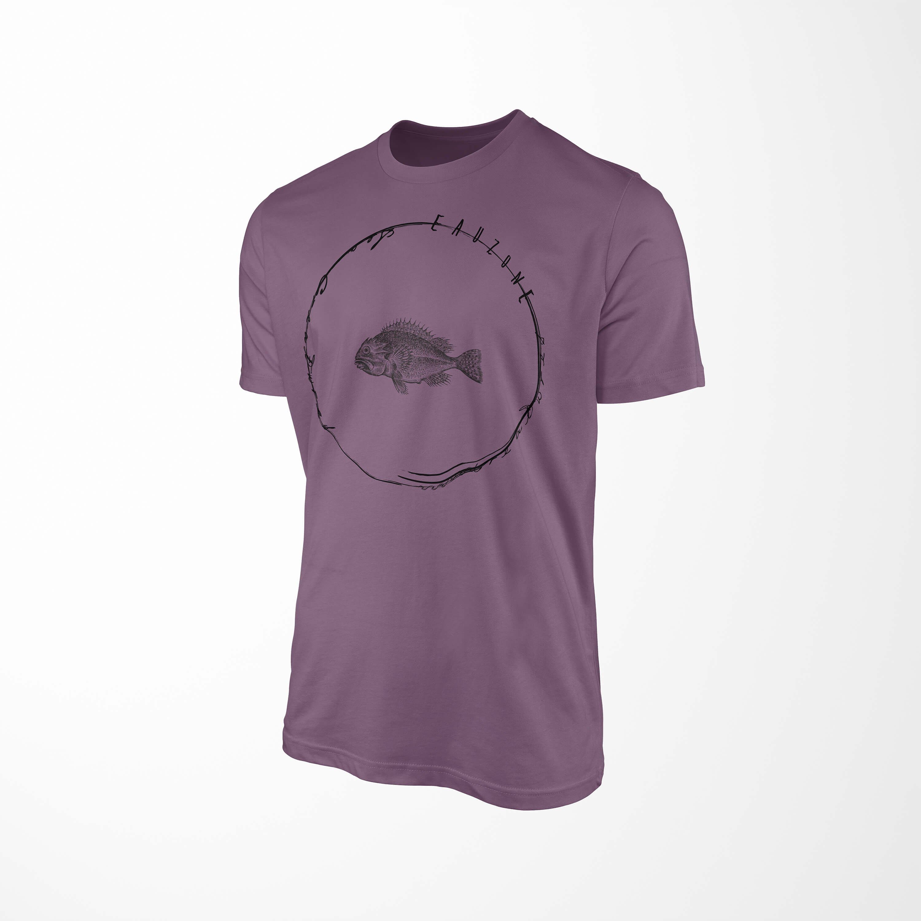 Sinus Art T-Shirt T-Shirt Serie: Fische - Sea und Sea / Creatures, Schnitt feine Struktur Shiraz 027 sportlicher Tiefsee