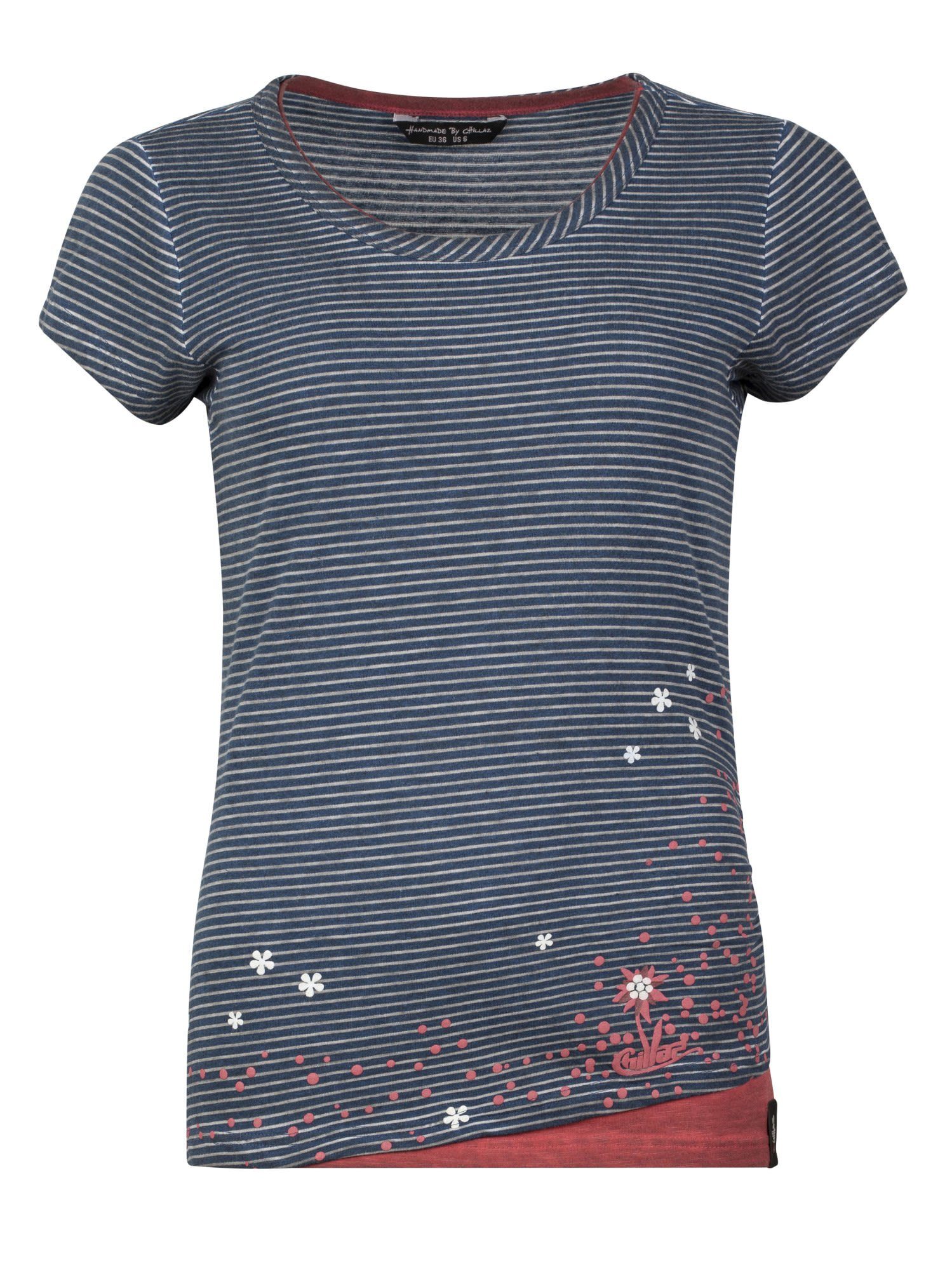 Chillaz T-Shirt Chillaz W Fancy Little Dot T-shirt Indigo Blue Stripes Washed