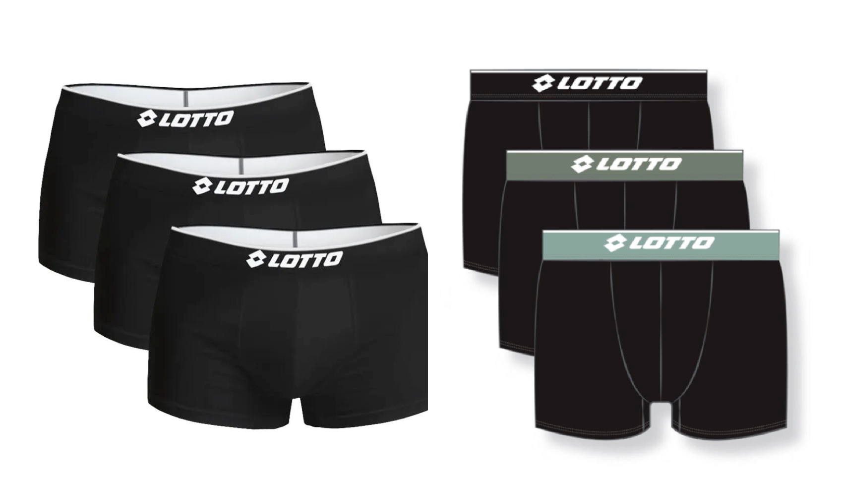 Lotto Boxershorts Herren Comfort Boxershorts 6er-Pack Basic (6 Stück)