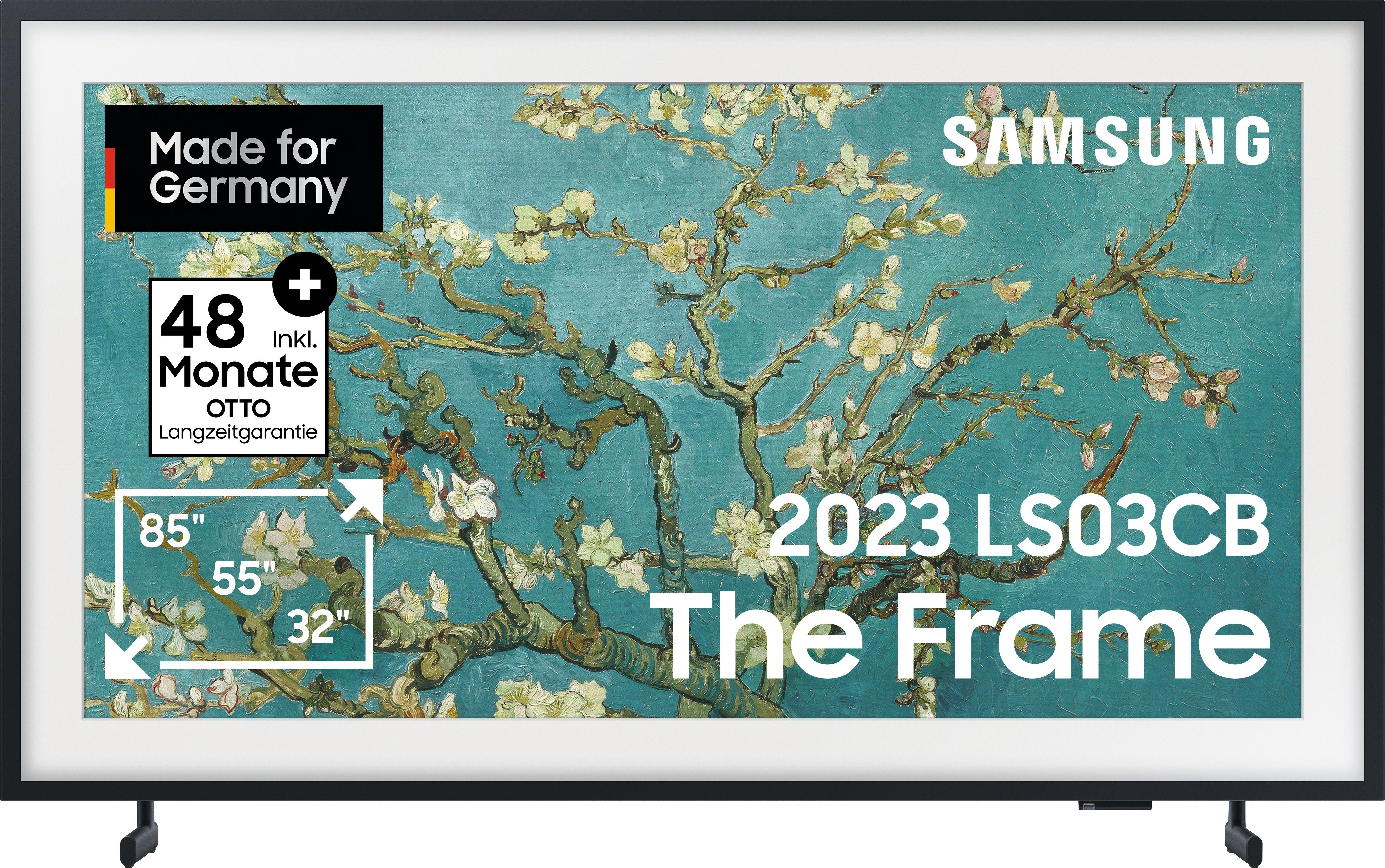 Zoll, Display,Austauschbare (80 Smart-TV, GQ32LS03CBU cm/32 LED-Fernseher Mode) Samsung Mattes Rahmen,Art
