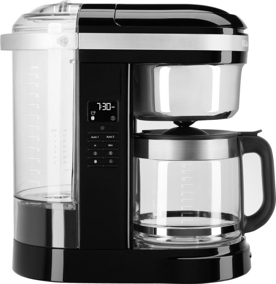 KitchenAid Filterkaffeemaschine 5KCM1209EOB ONYX BLACK, 1,7l Kaffeekanne, goldfarbener Permanentfilter, Drip-Kaffeemaschine mit spiralförmigem Wasserauslass