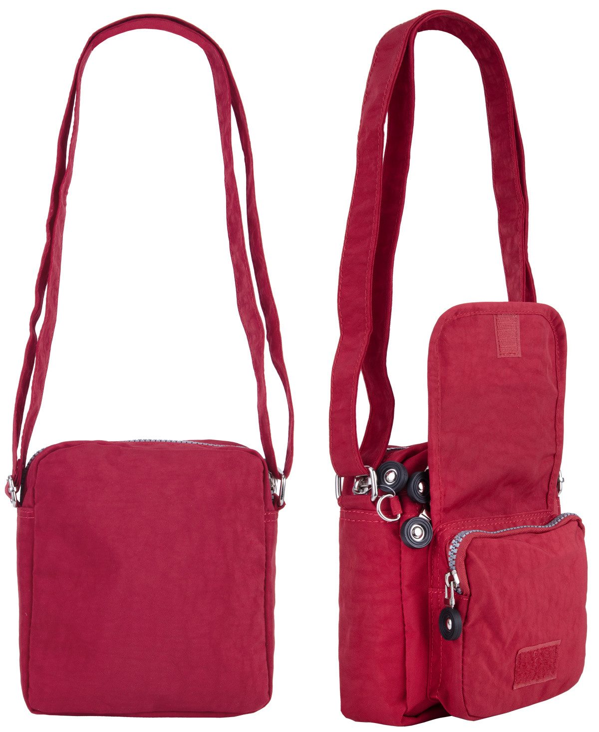 compagno Henkeltasche, Kleine sportive Umhänge-Tasche 4-Fächer City-Tasche Bag Reise Urlaub