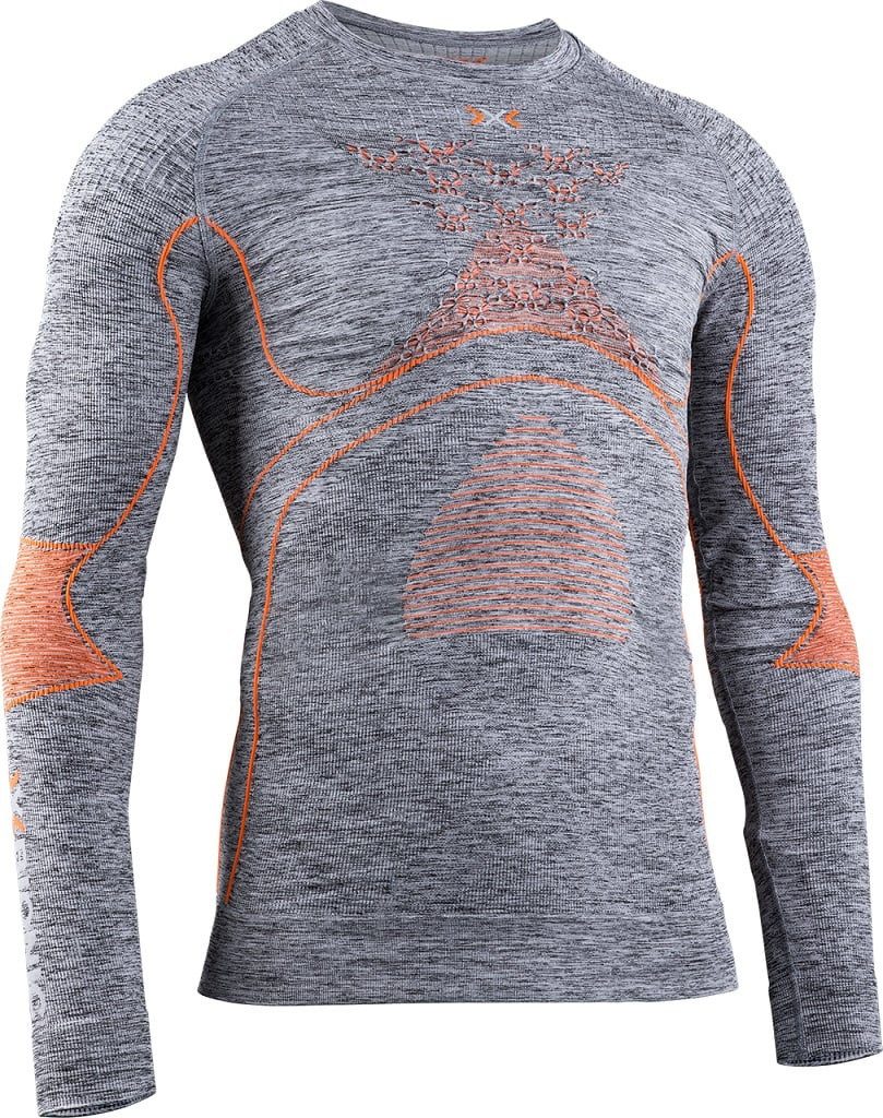 X-Bionic Langarmshirt Energy Accumulator 4.0 Rundhals Melange grau/orange Herren