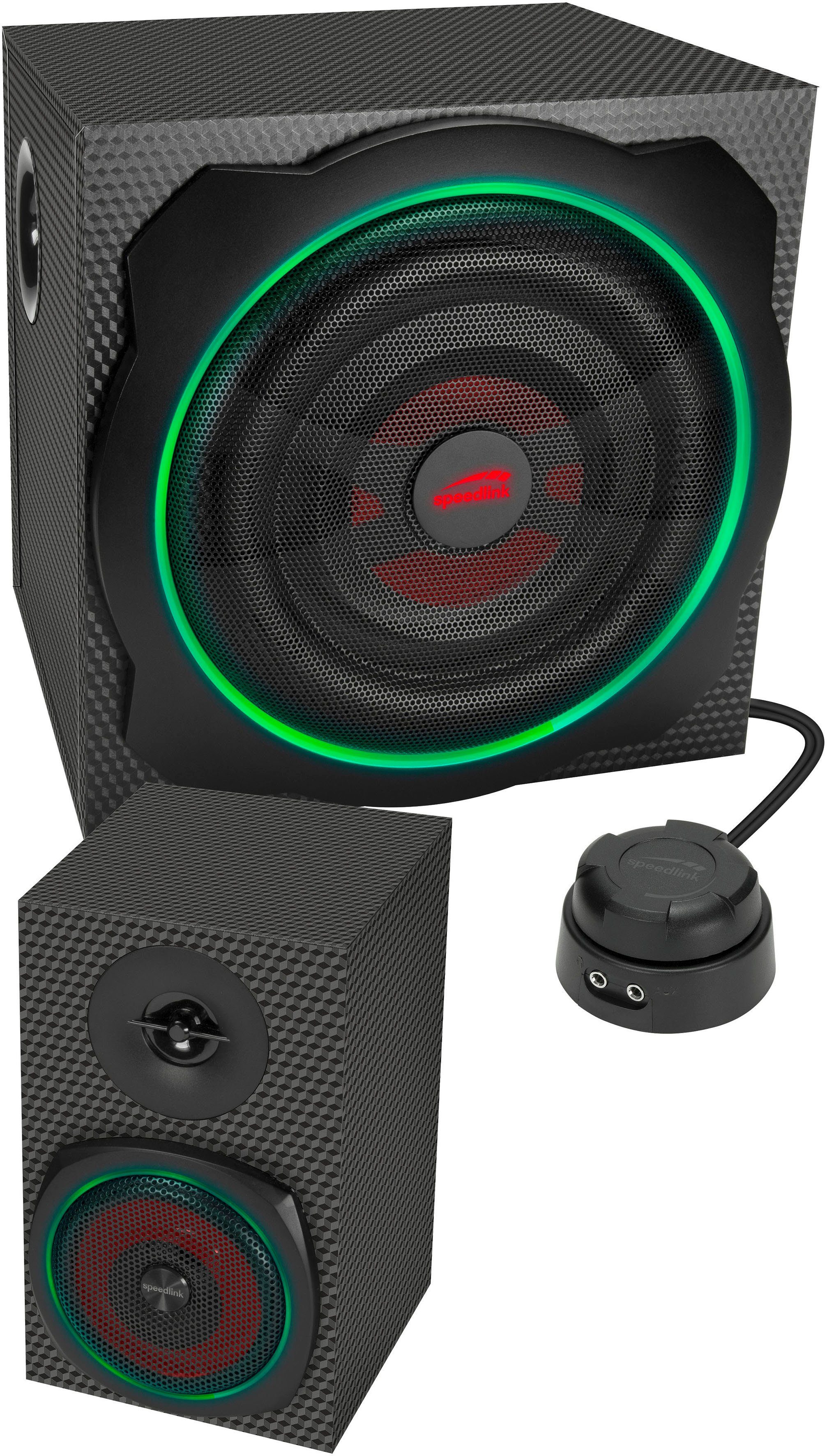 Speedlink (Bluetooth, RGB 2.1 2.1 GRAVITY PC-Lautsprecher CARBON 120 W)