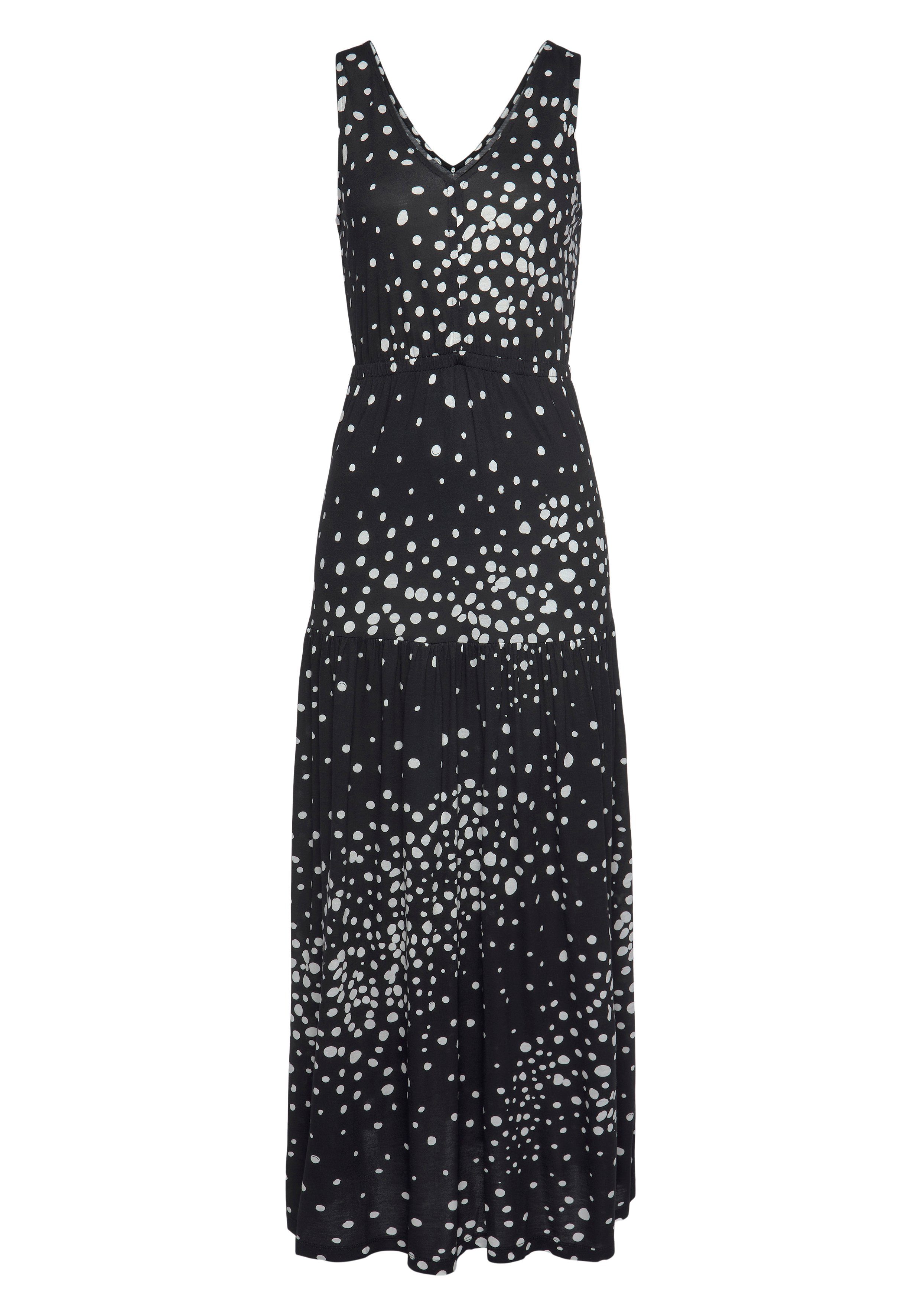Vivance Maxikleid mit Punktedruck und V-Ausschnitt, günstig online kaufen