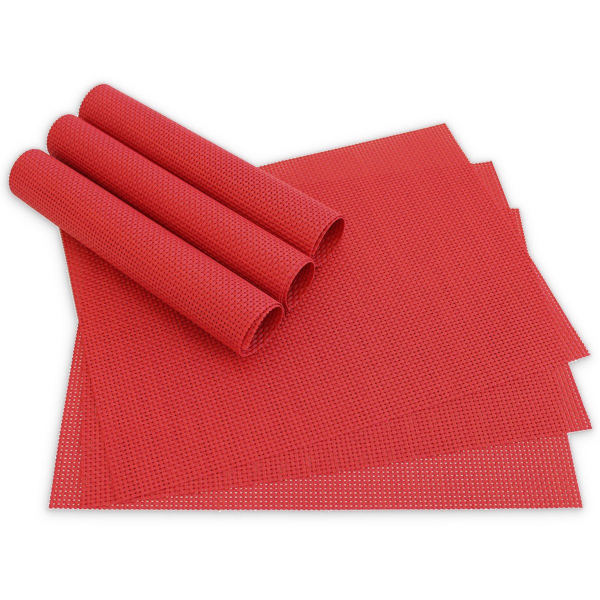 matches21 HOME & HOBBY Platzset Tischsets ELEGANCE 6er Set Rot als Tischuntersetzer, (6-St), Abwaschbare Platzsets als Tischunterlagen für Ess-Tisch Tisch-Deko
