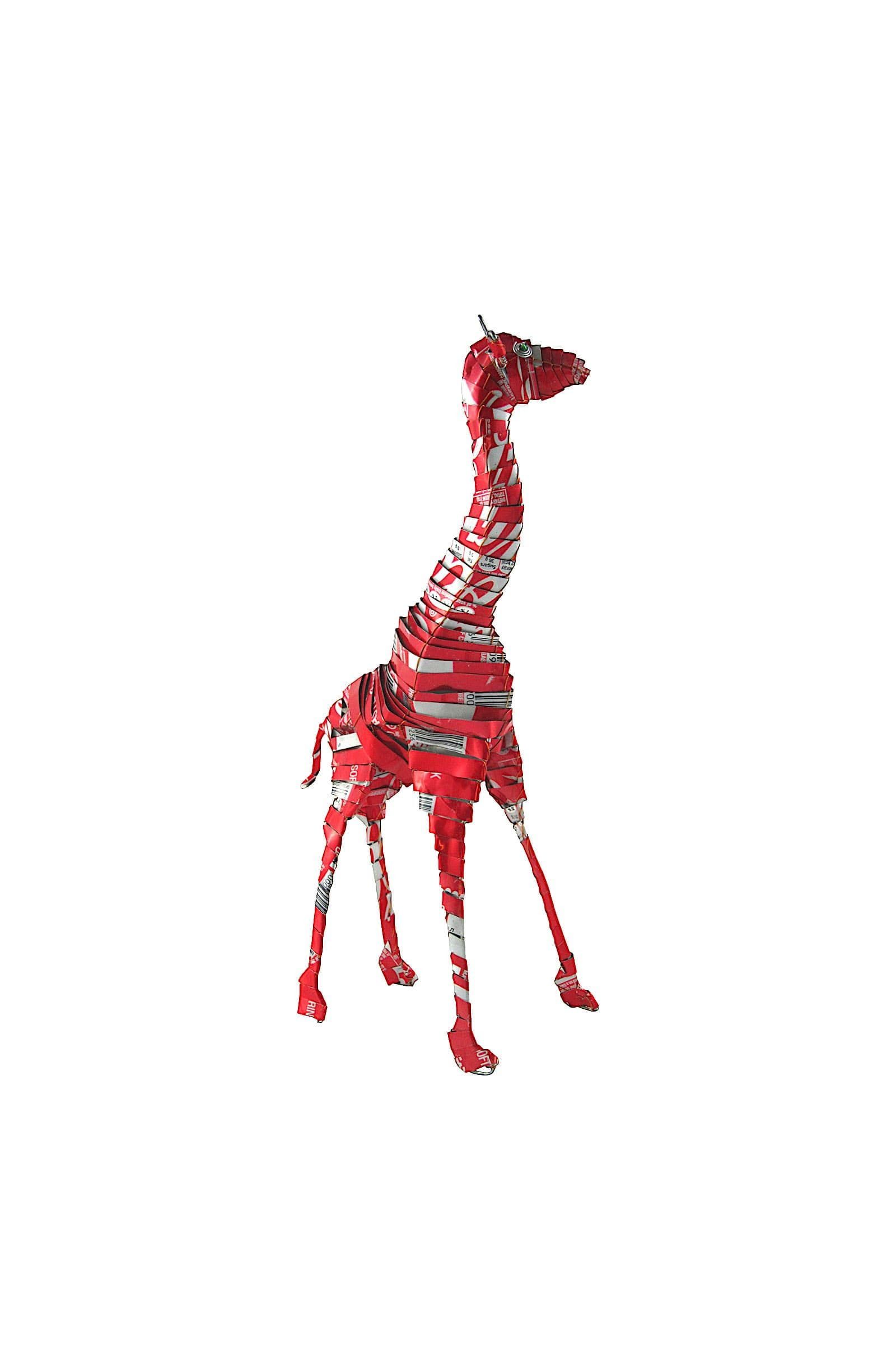Little Zim Tierfigur Recycling Blechtiere - Giraffe - L, Handgefertigt · Getränke- und Blechdosen · Unikat