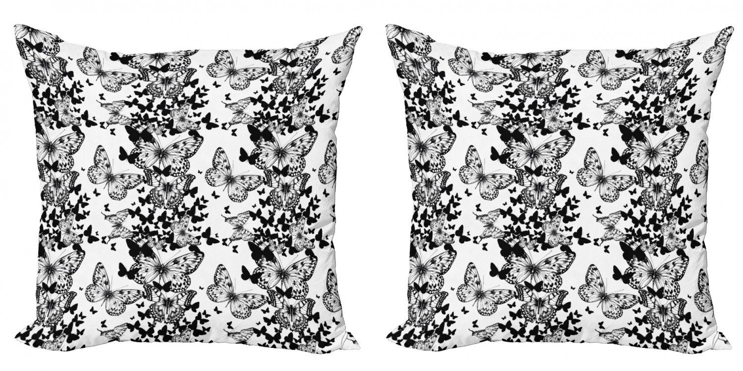 Accent Abakuhaus Abstrakt Digitaldruck, Doppelseitiger (2 Stück), Kissenbezüge Modern Schmetterlings-Motiv