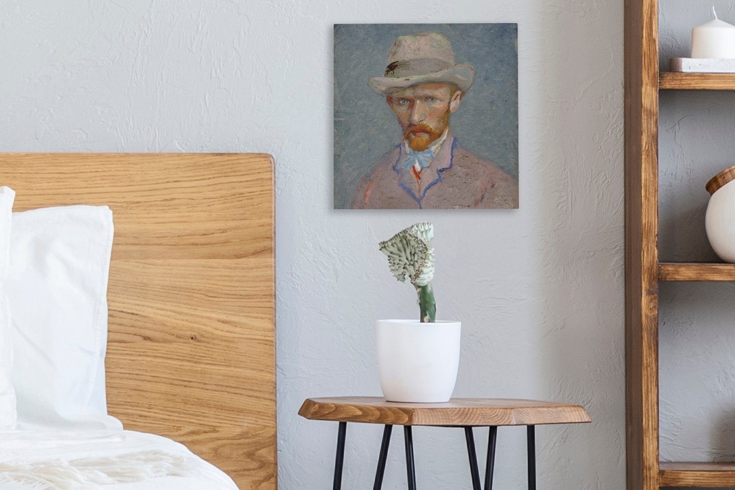 für Gogh, St), - Vincent Schlafzimmer Leinwandbild Selbstporträt bunt Leinwand Bilder (1 OneMillionCanvasses® van Wohnzimmer