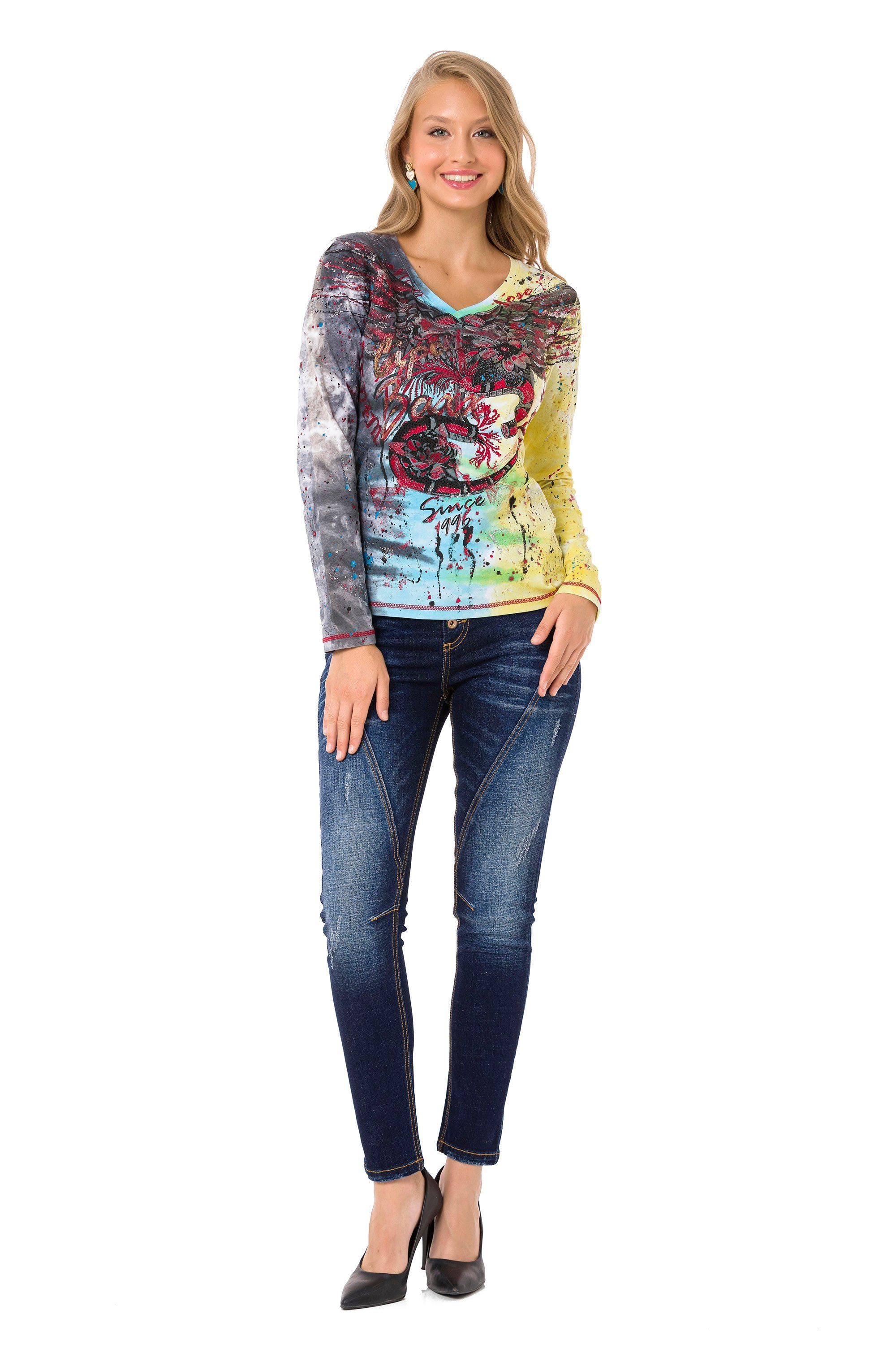 Baxx coolem & Markenprint Langarmshirt mit Cipo