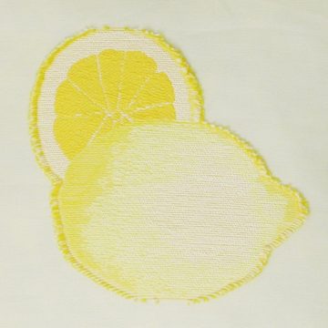 SCHÖNER LEBEN. Dekokissen Schöner Leben Kissenhülle Zitrone gelb weiß 40x40cm