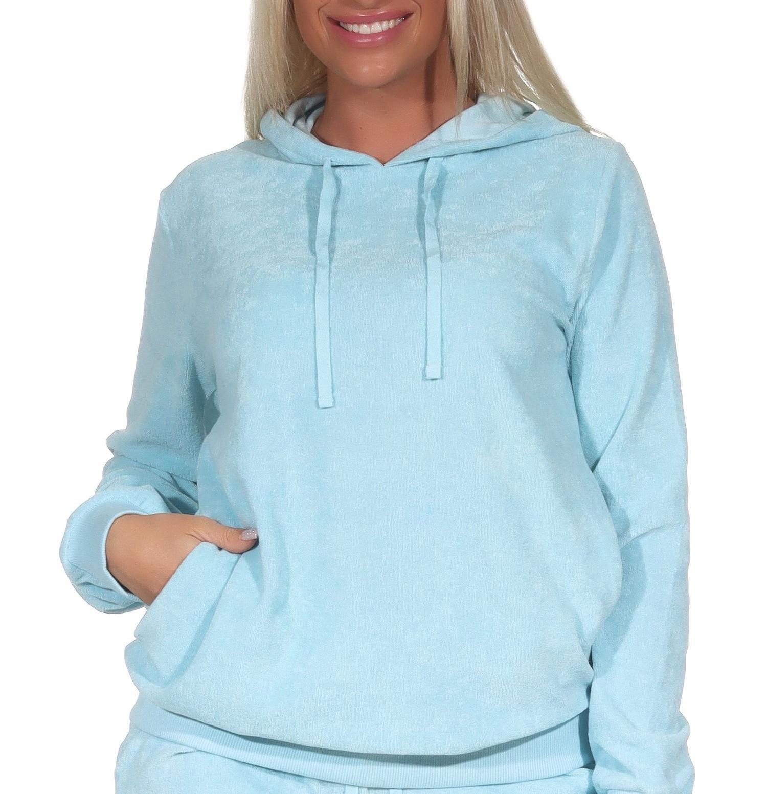 Normann Relaxanzug Damen langarm Frottee Schlafanzug Hoodie Oberteil Pyjama Mix & Match