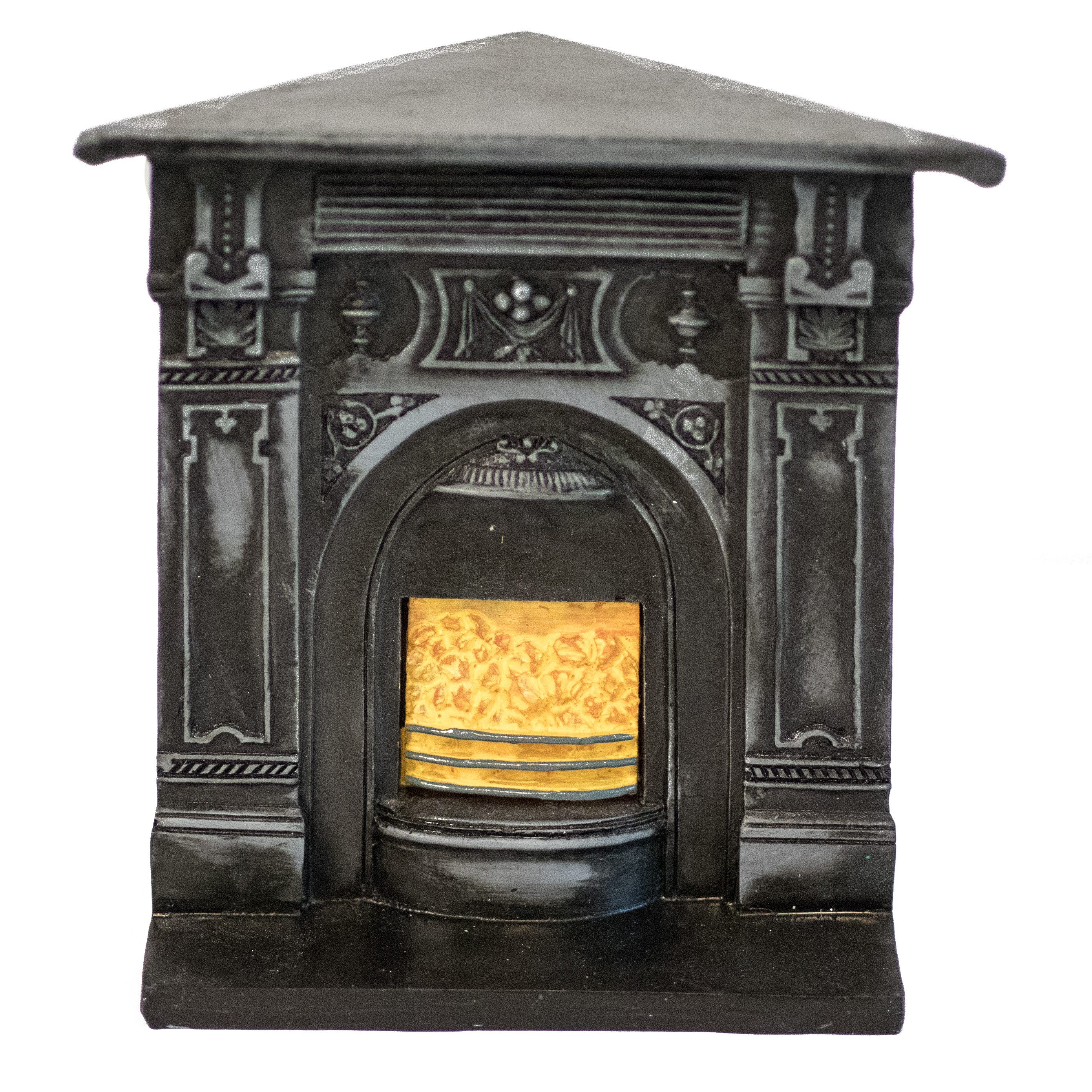 Streets Ahead Dollshouse Puppenhausmöbel Eck-Kamin fürs Puppenhaus anthrazit 10 cm