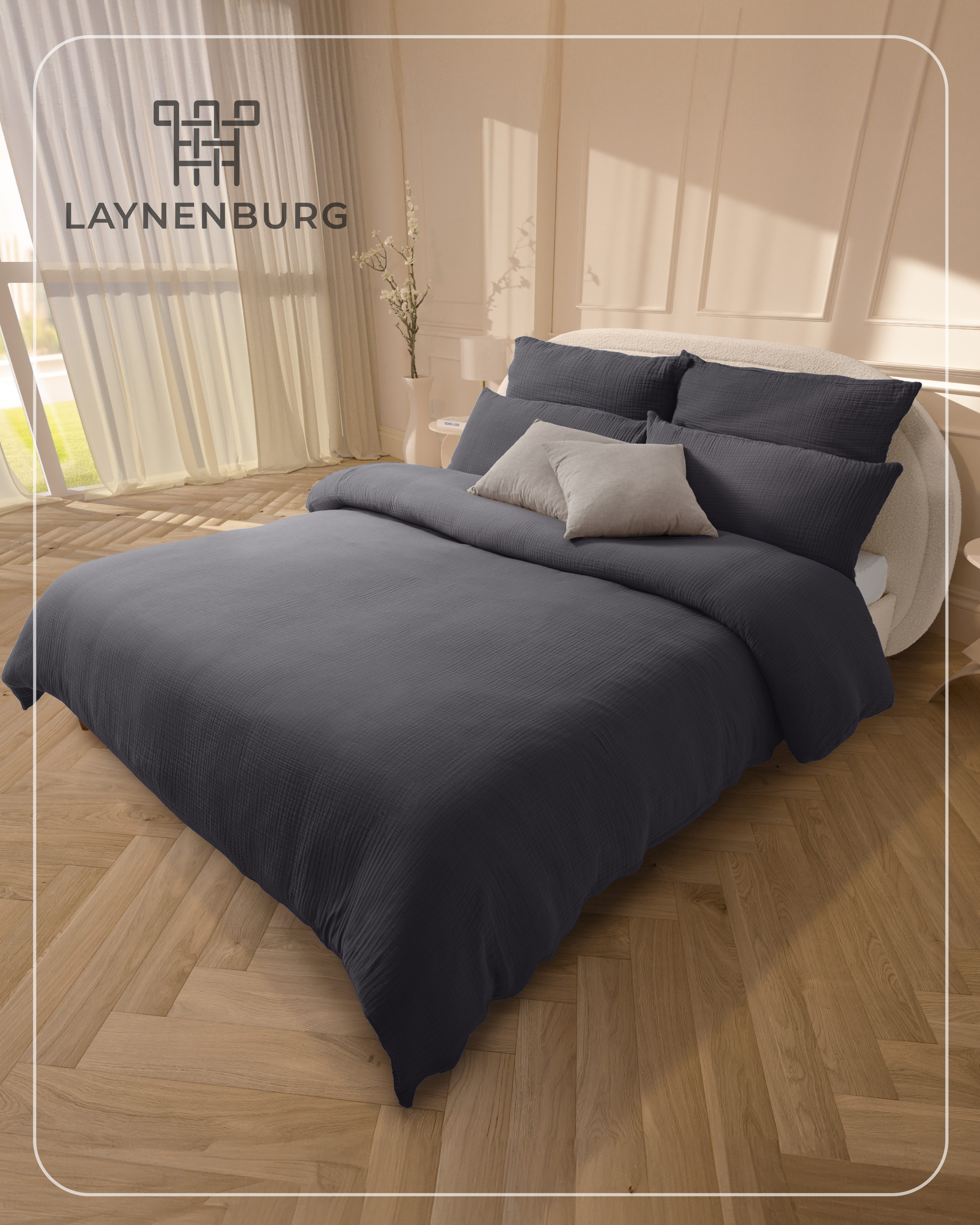 Laynenburg Bettwäsche Musselin aus 100% Baumwolle in 135x200 oder 155x220 c günstig online kaufen