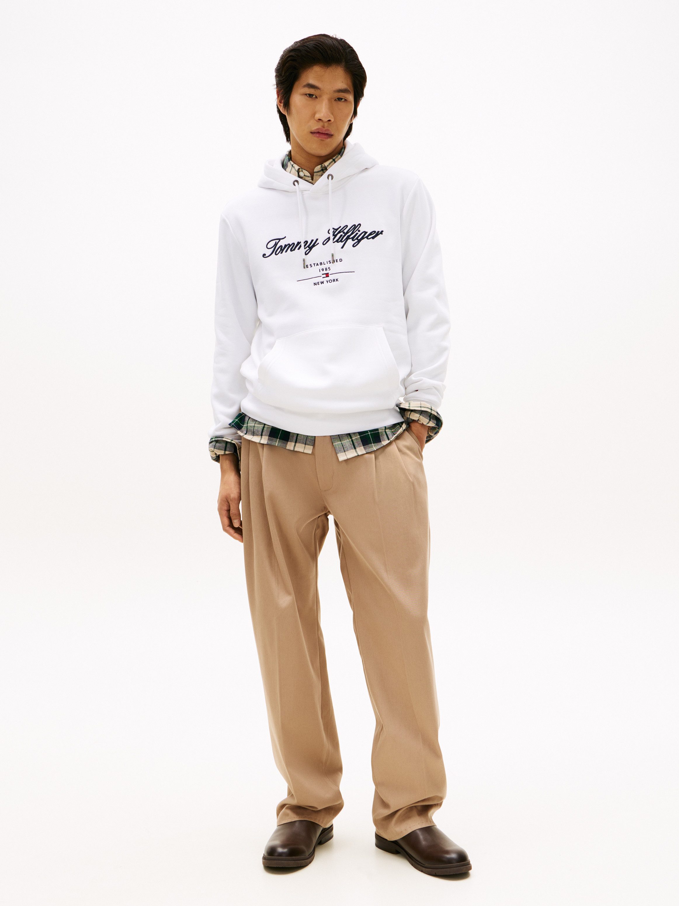 Tommy Hilfiger Hoodie SCRIPT LOGO HOODY mit aufgesticktem Logo
