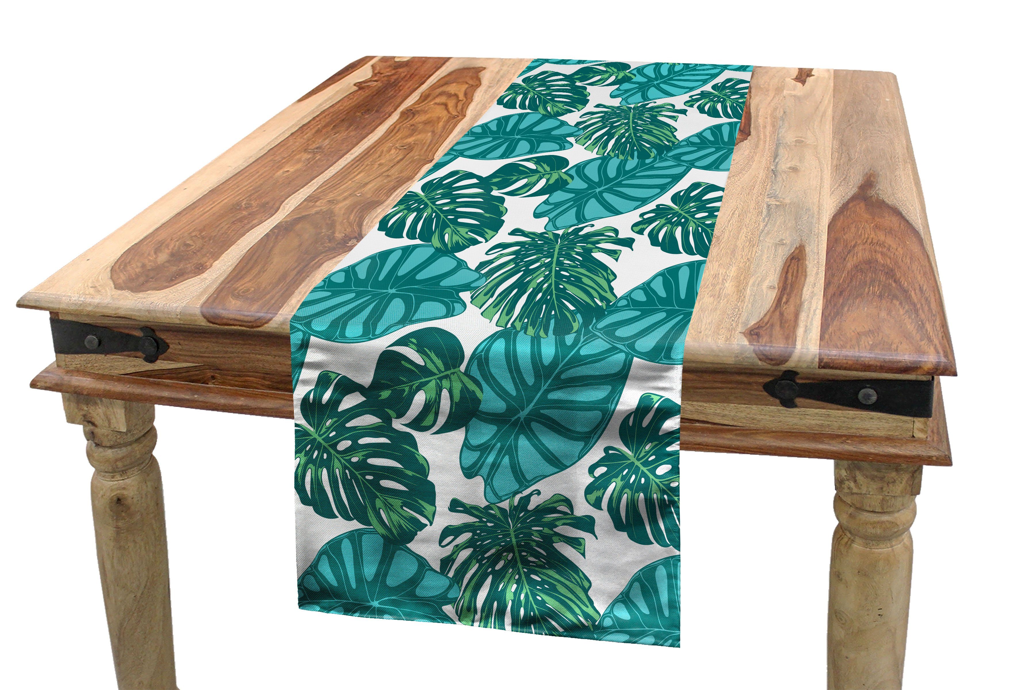 Abakuhaus Tischläufer Esszimmer Küche Rechteckiger Dekorativer Tischläufer, Aloha Wald Blätter Nature Themed