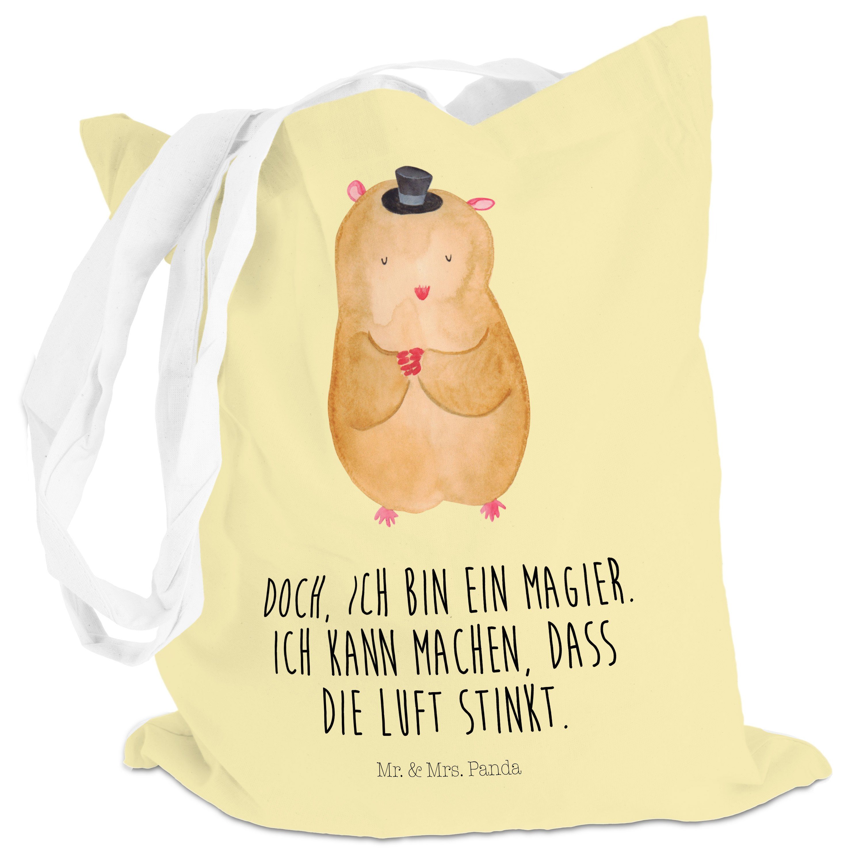 Hut Hamster mit Beutel, & (1-tlg) - Mrs. Jutebeutel, Zauber Geschenk, Pastell Tragetasche Mr. Gelb - Panda