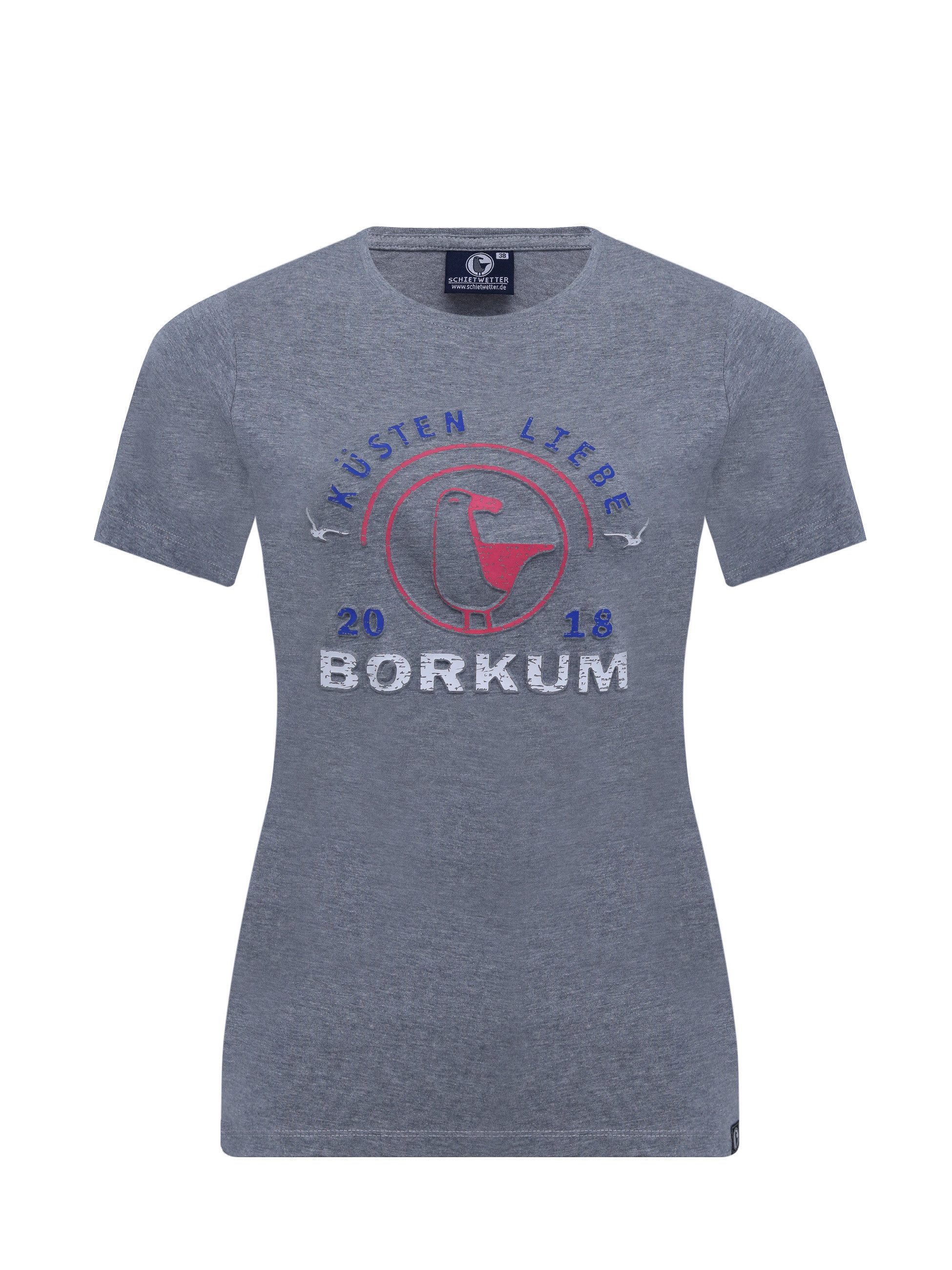 Schietwetter T-Shirt Damen Borkumer Brise (1-tlg) Baumwolle
